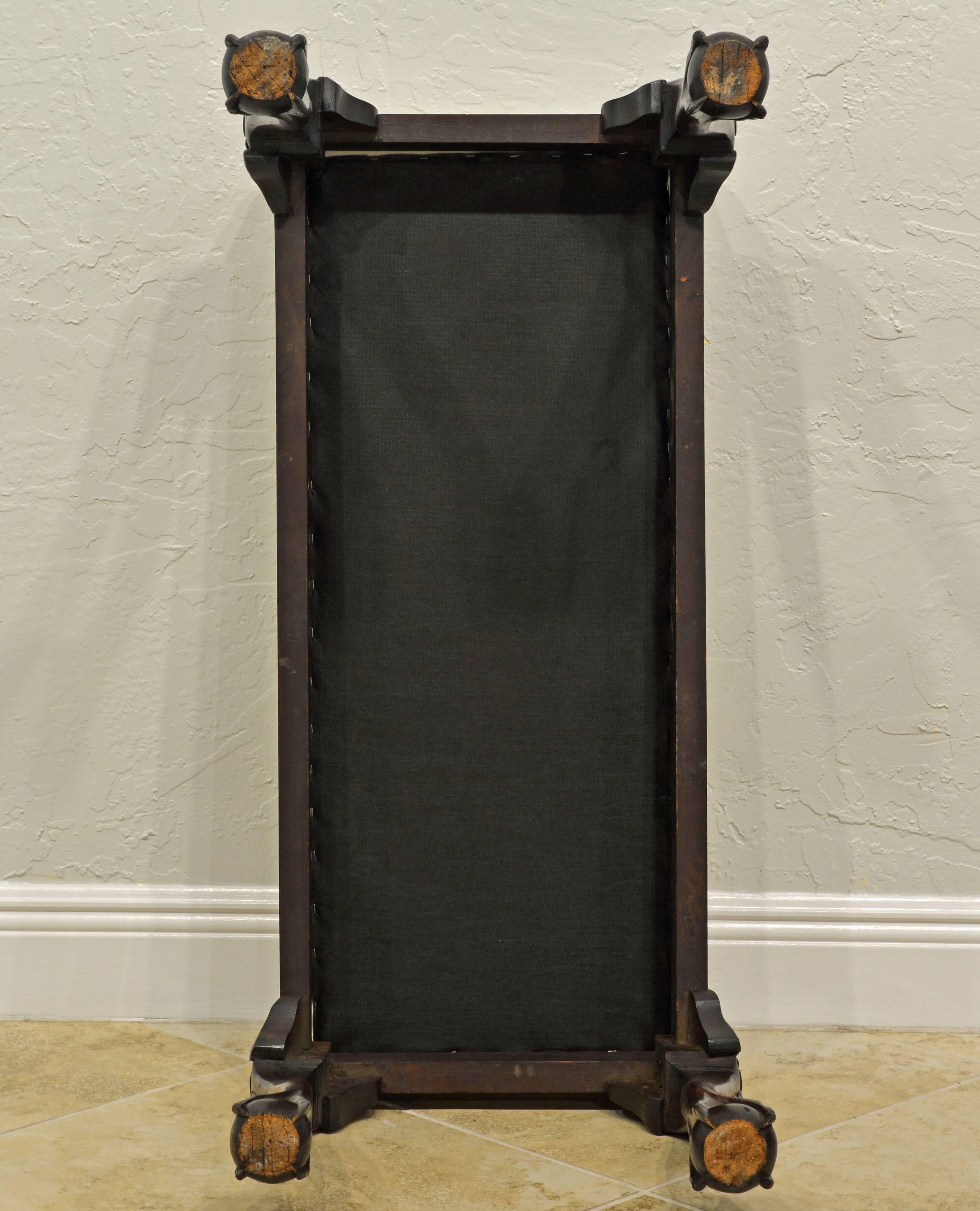 Attractive 19th Century Chippendale Style Mahogany Bench with Claw and Ball Feet 2