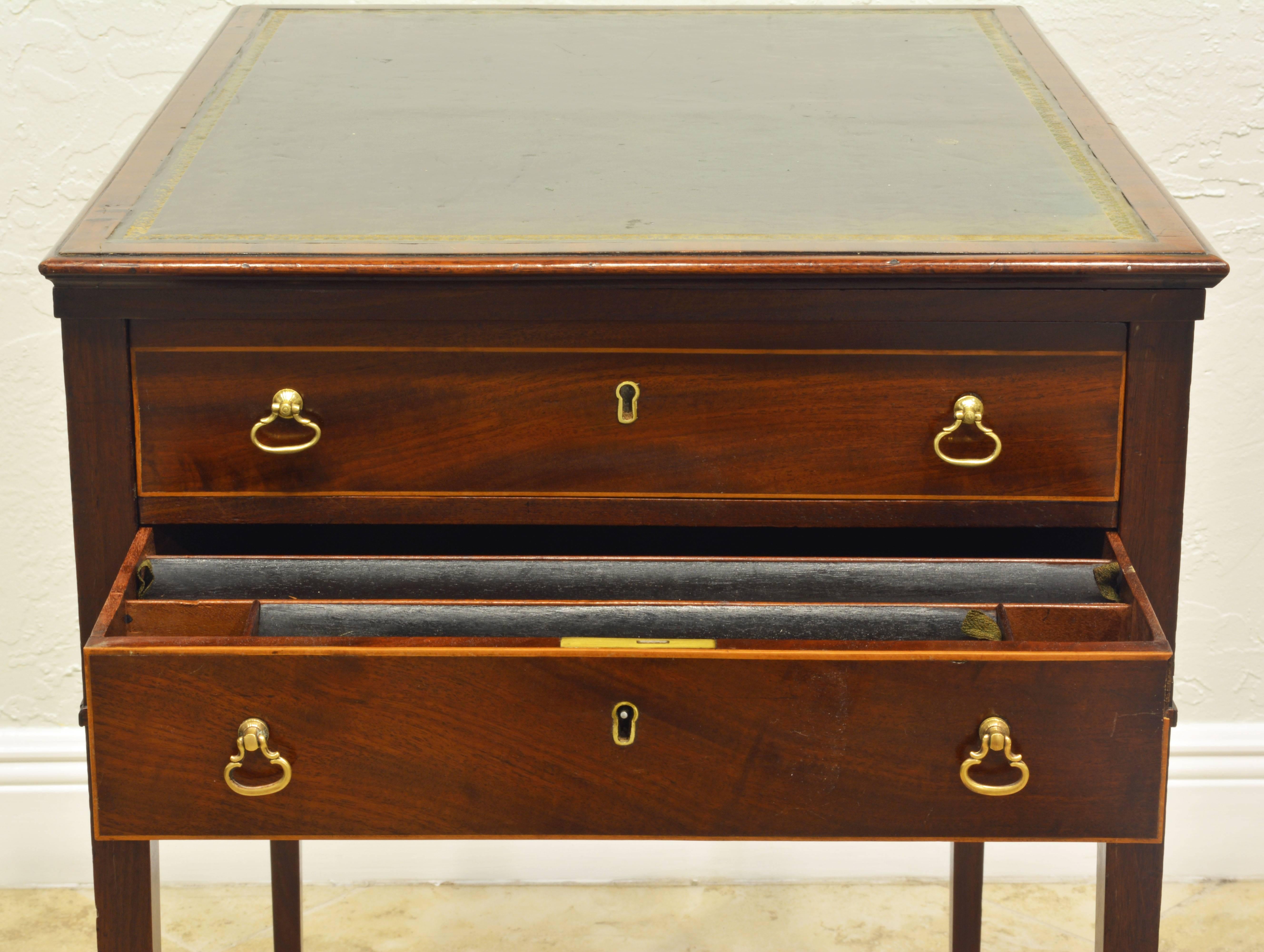 Brass Mid-19th Century Georgian Mahogany Work Table and Lectern by Gillows Lancaster