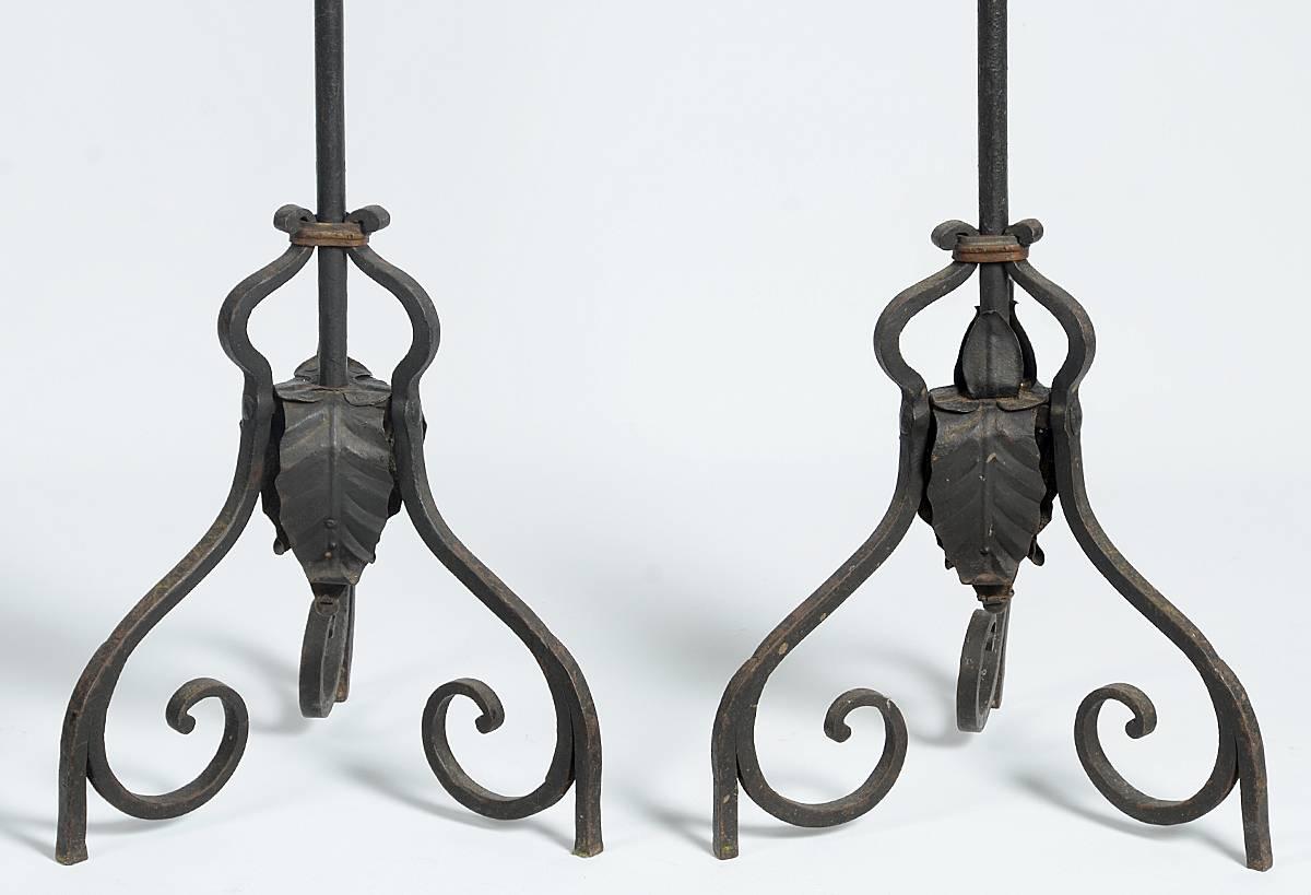 Pair of Early 19th Century Spanish Iron Torchères In Good Condition In Ft. Lauderdale, FL