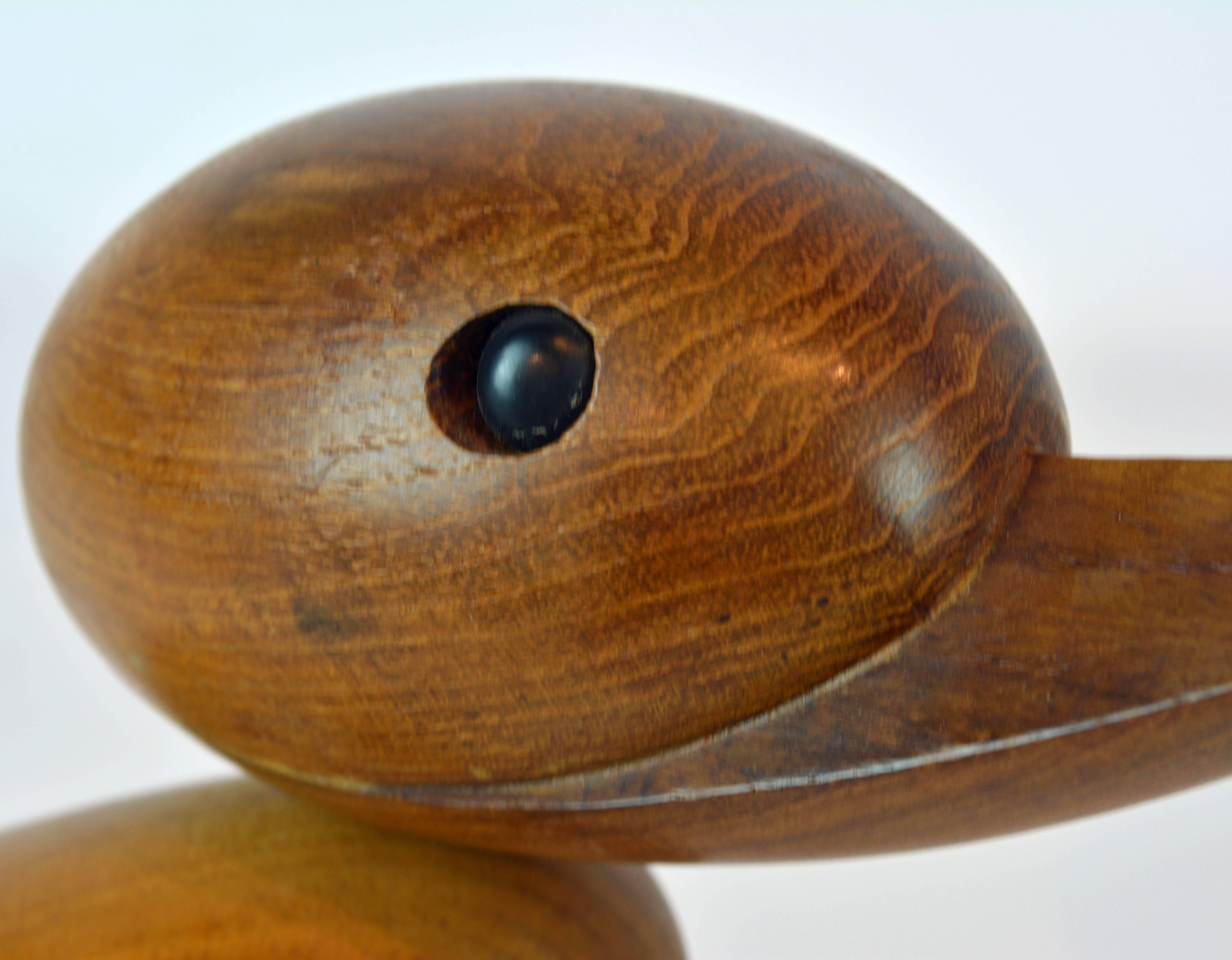 20th Century Mid-Century Modern Vintage Family of Six Handmade Teak Wood Ducks, Hans Bolling