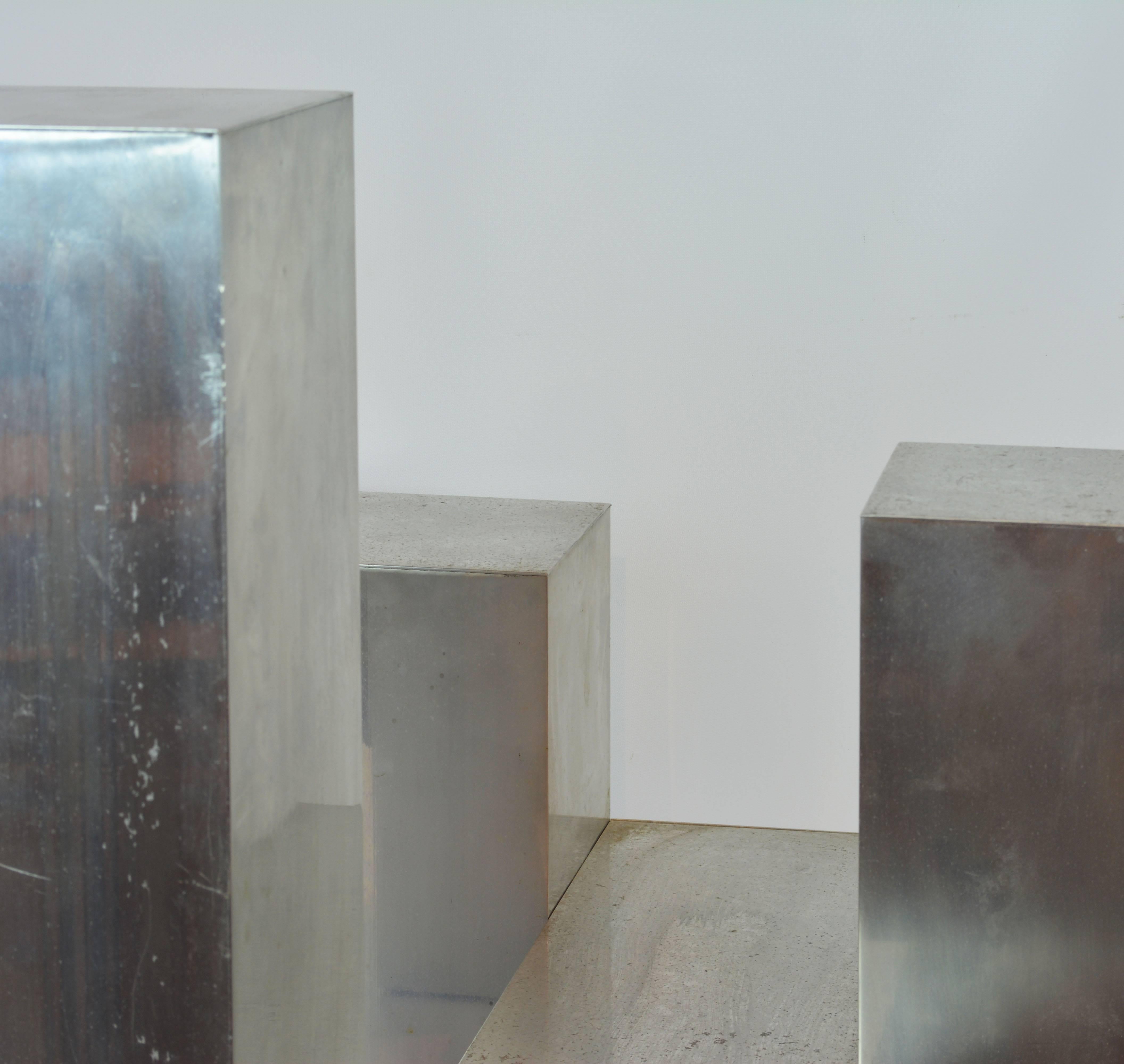 American Mid-Century Modern Cubist Machine Age Aluminium Architectural Sculpture