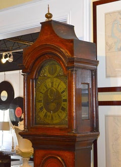 Wonderful English 18th-19th Century Red Chinoiserie Grandfather Clock