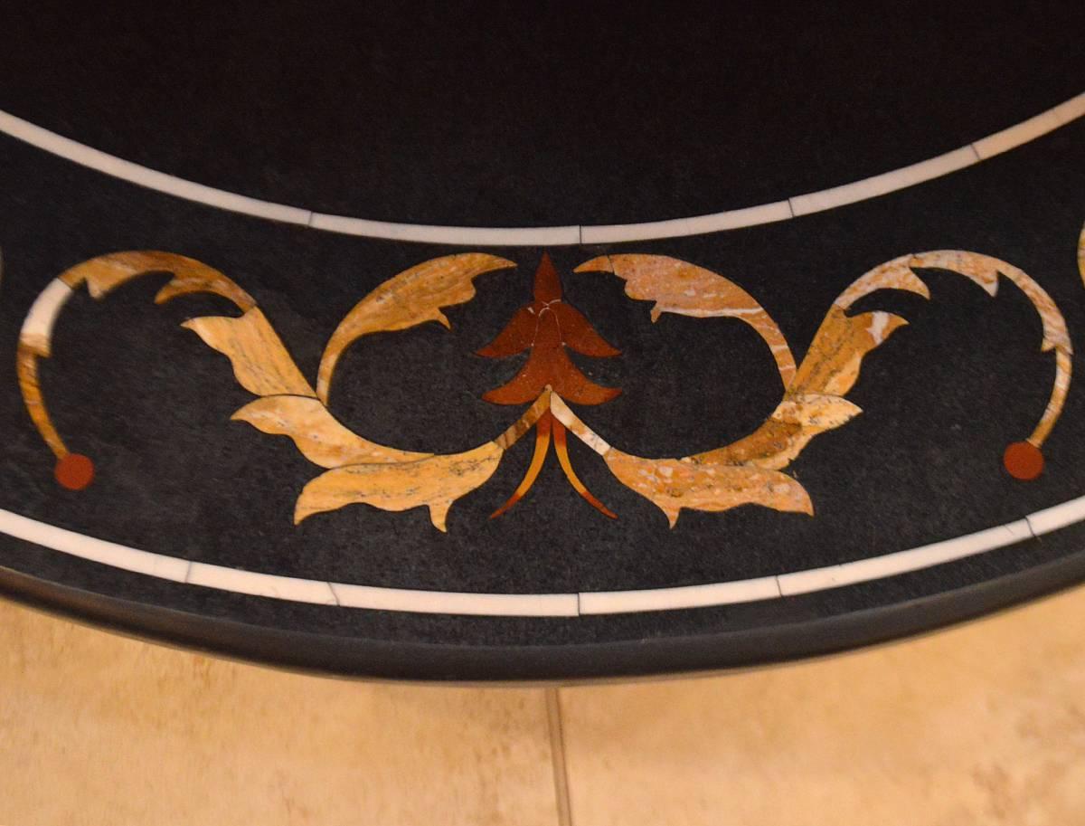 19th Century Pietra Dura Top Coffee Table with Iron Base 1