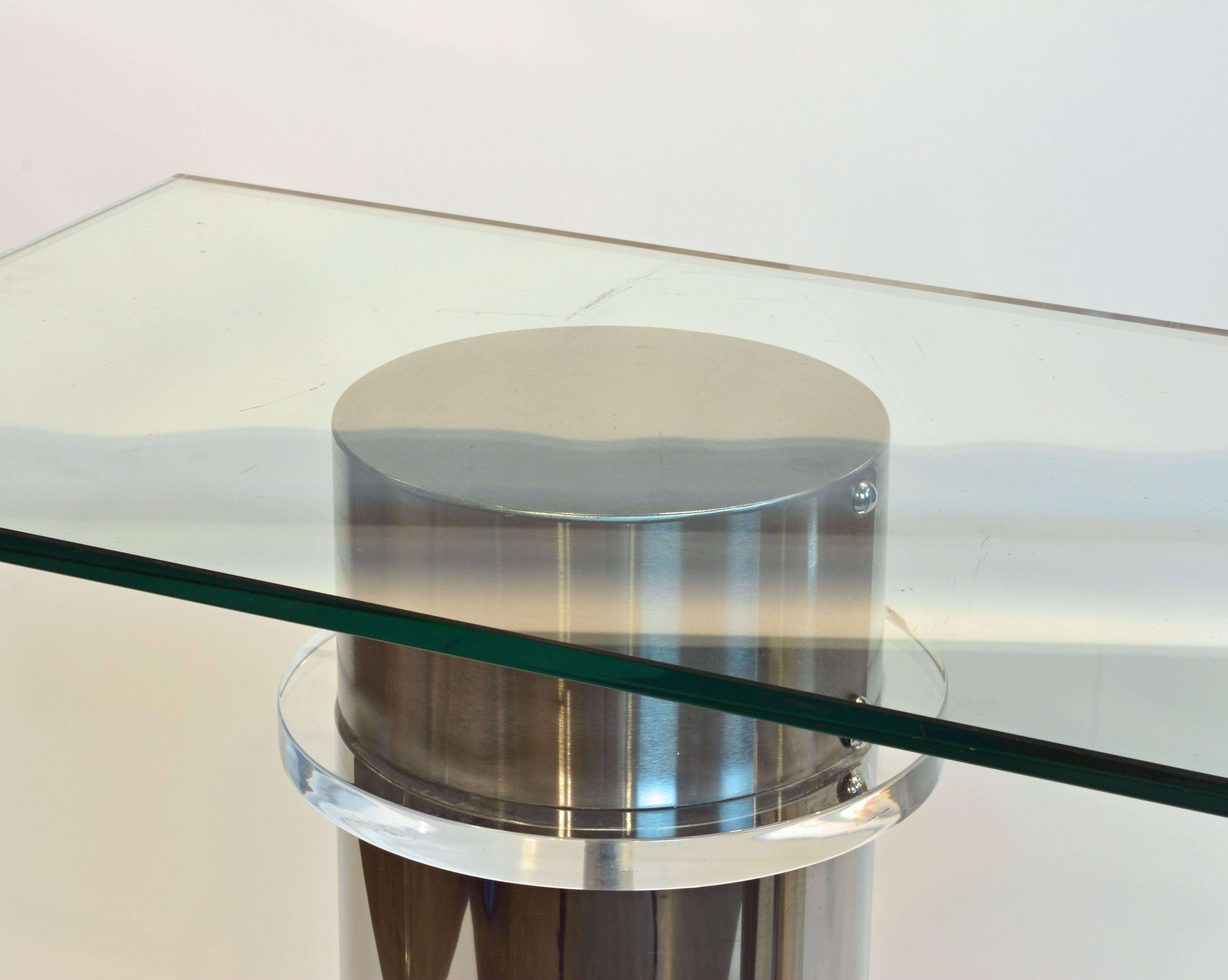 designer glass console table