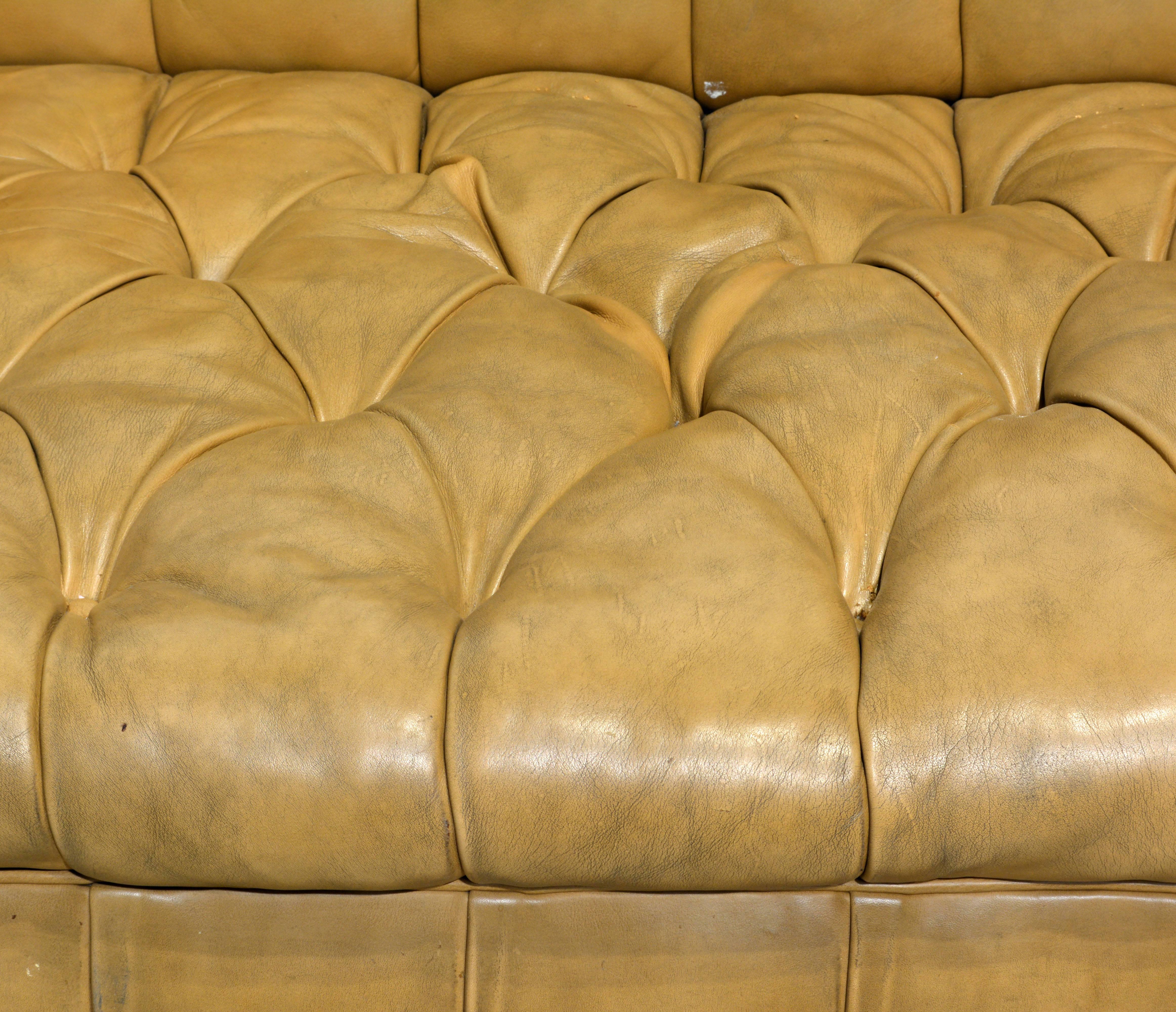 Pair of Vintage Leather Chesterfield Sofas with Rolled Arms and Nailhead Trim 3