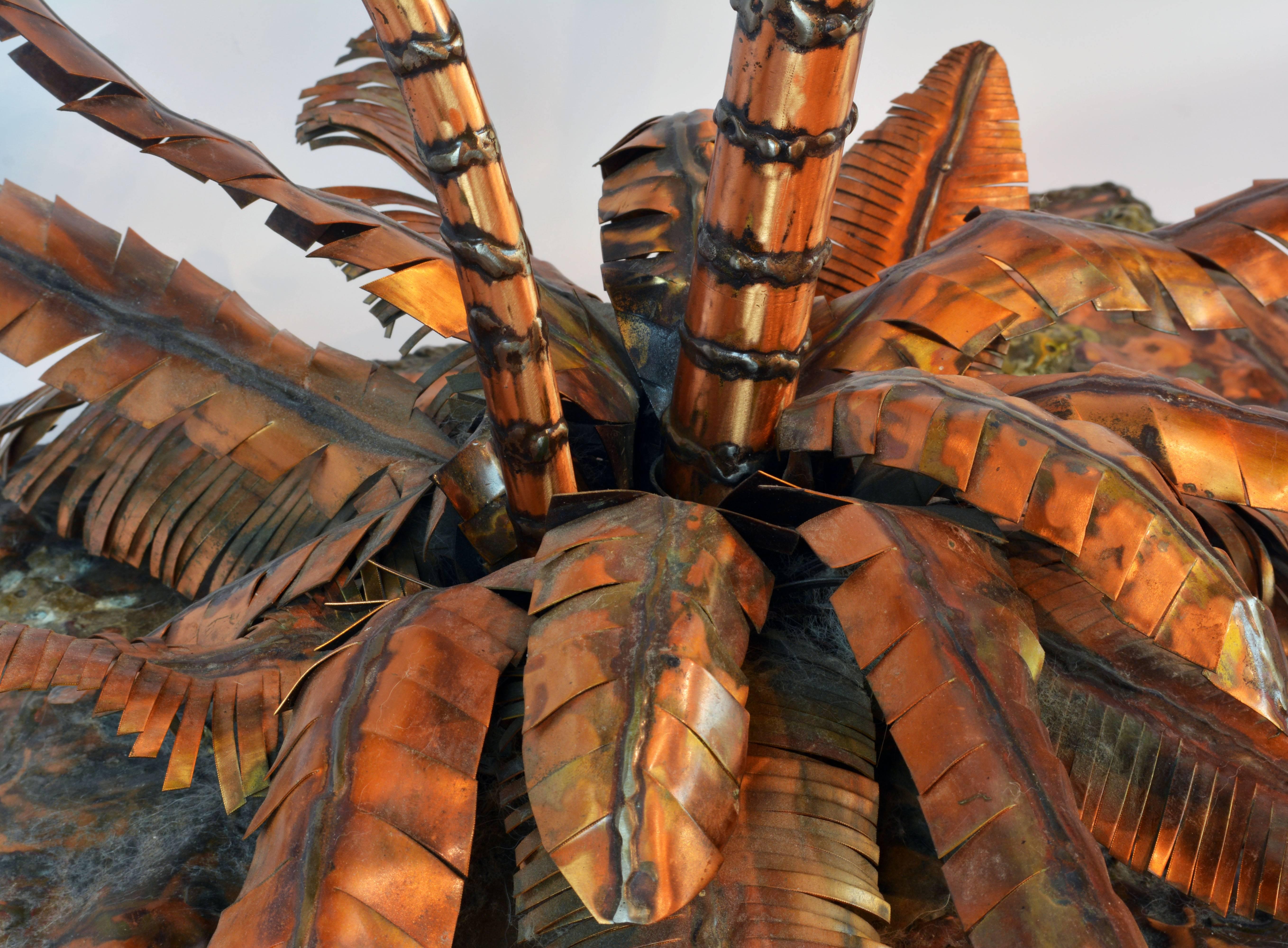 Unique Copper Sculpture of a Palm Tree Group by Michael Crawford 1