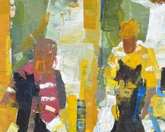 'Start of the Horse Race' Midcentury Oil Painting by George Barrel