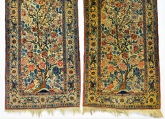 Rare Pair of Antique Lavar Kerman Persian 'Tree of Life' Prayer Carpets