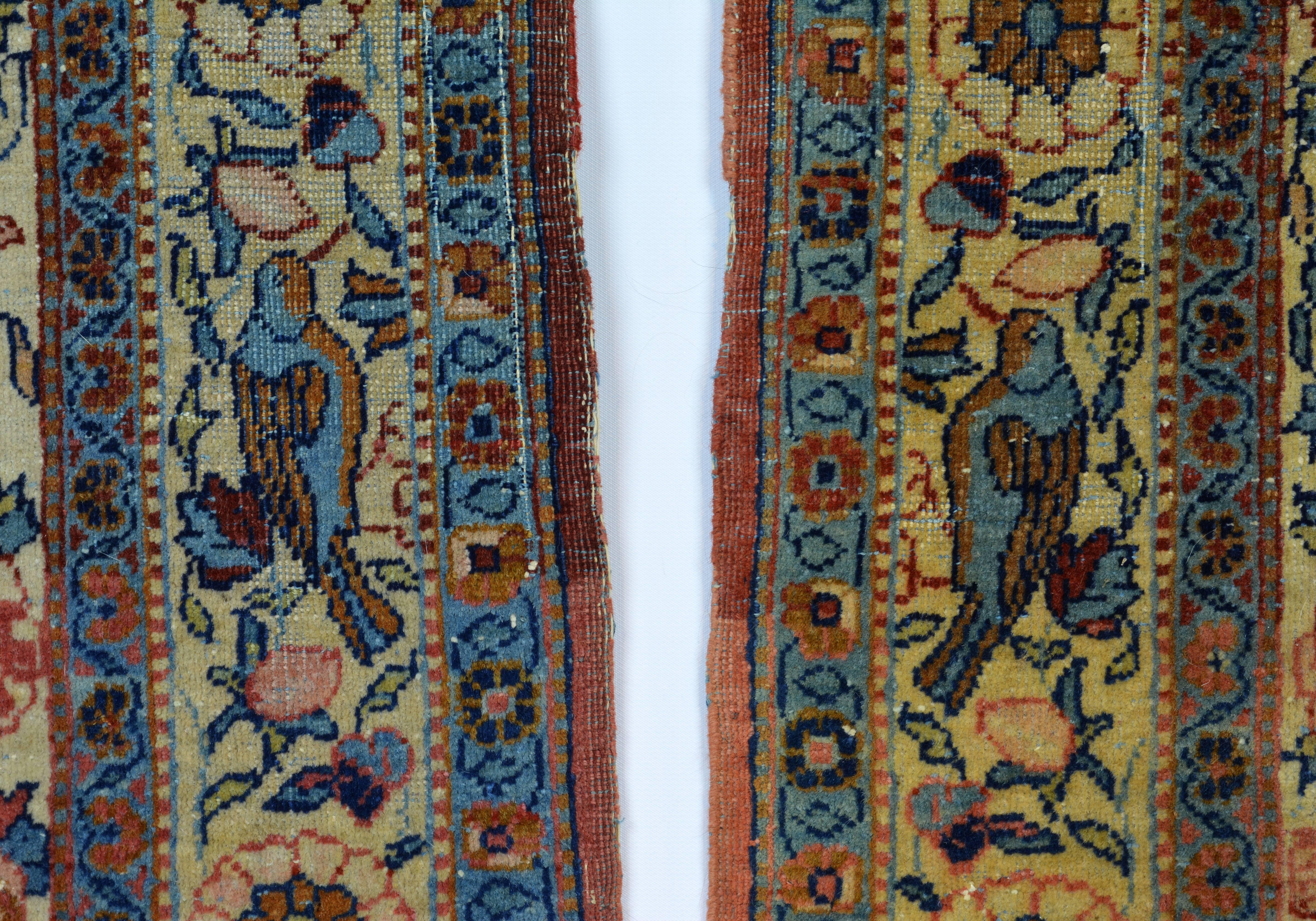 Rare Pair of Antique Lavar Kerman Persian 'Tree of Life' Prayer Carpets In Good Condition In Ft. Lauderdale, FL
