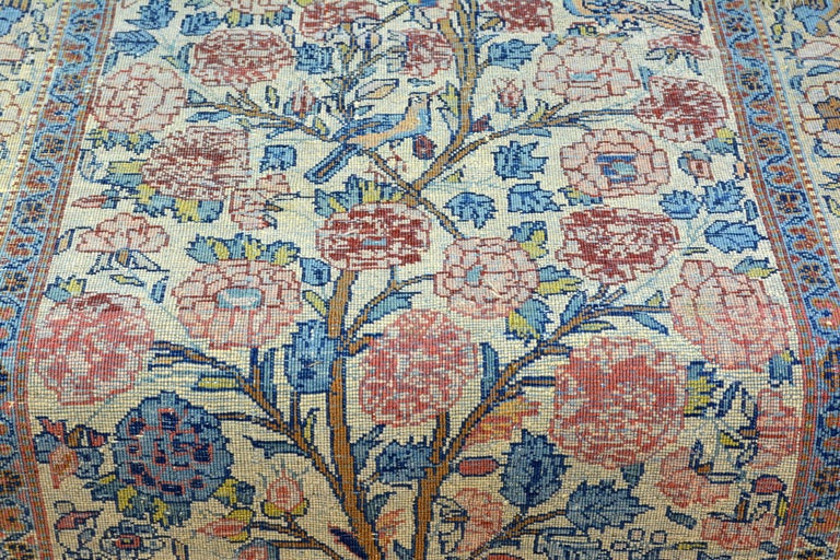 20th Century Rare Pair of Antique Lavar Kerman Persian 'Tree of Life' Prayer Carpets