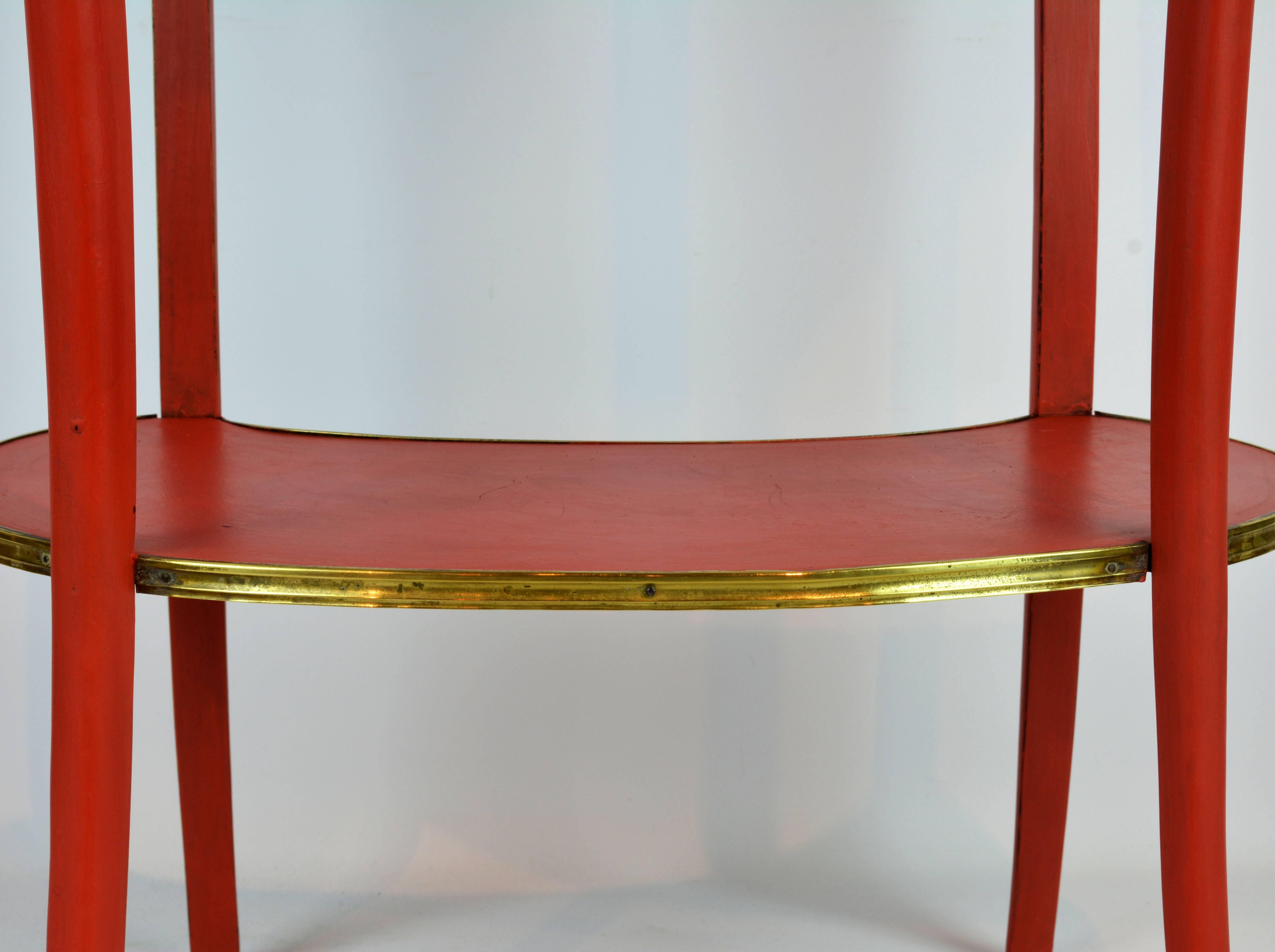 Charming French Provincial Painted and Bronze-Mounted Kidney Shape Accent Table 1