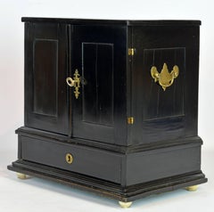 Superior 19th Century Neoclassical Ebonized and Ivory Inlaid Table Cabinet