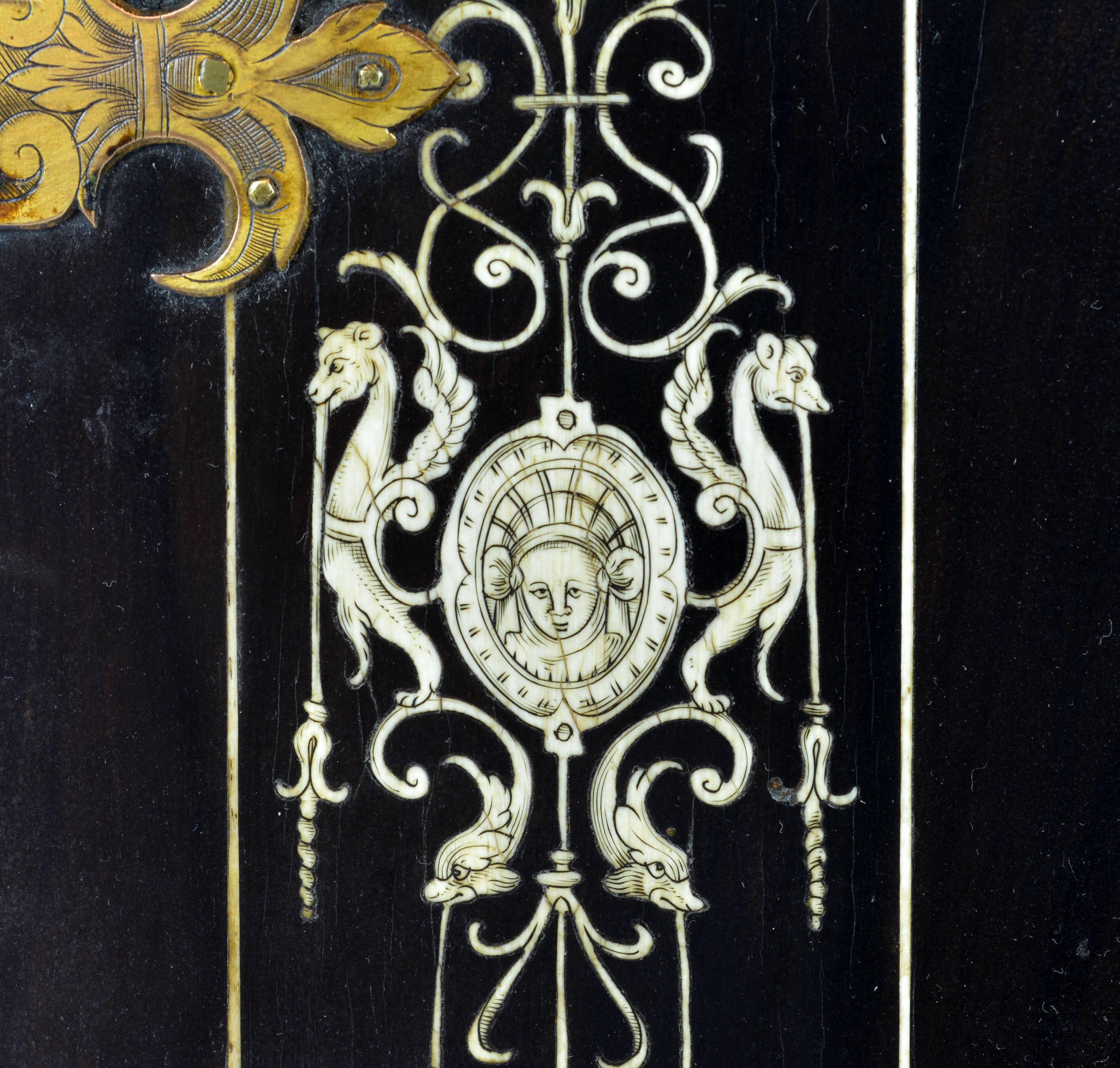 Superior 19th Century Neoclassical Ebonized and Ivory Inlaid Table Cabinet 4