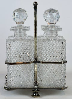 Georgian Style Sheffield SP Tantalus Decanter Set