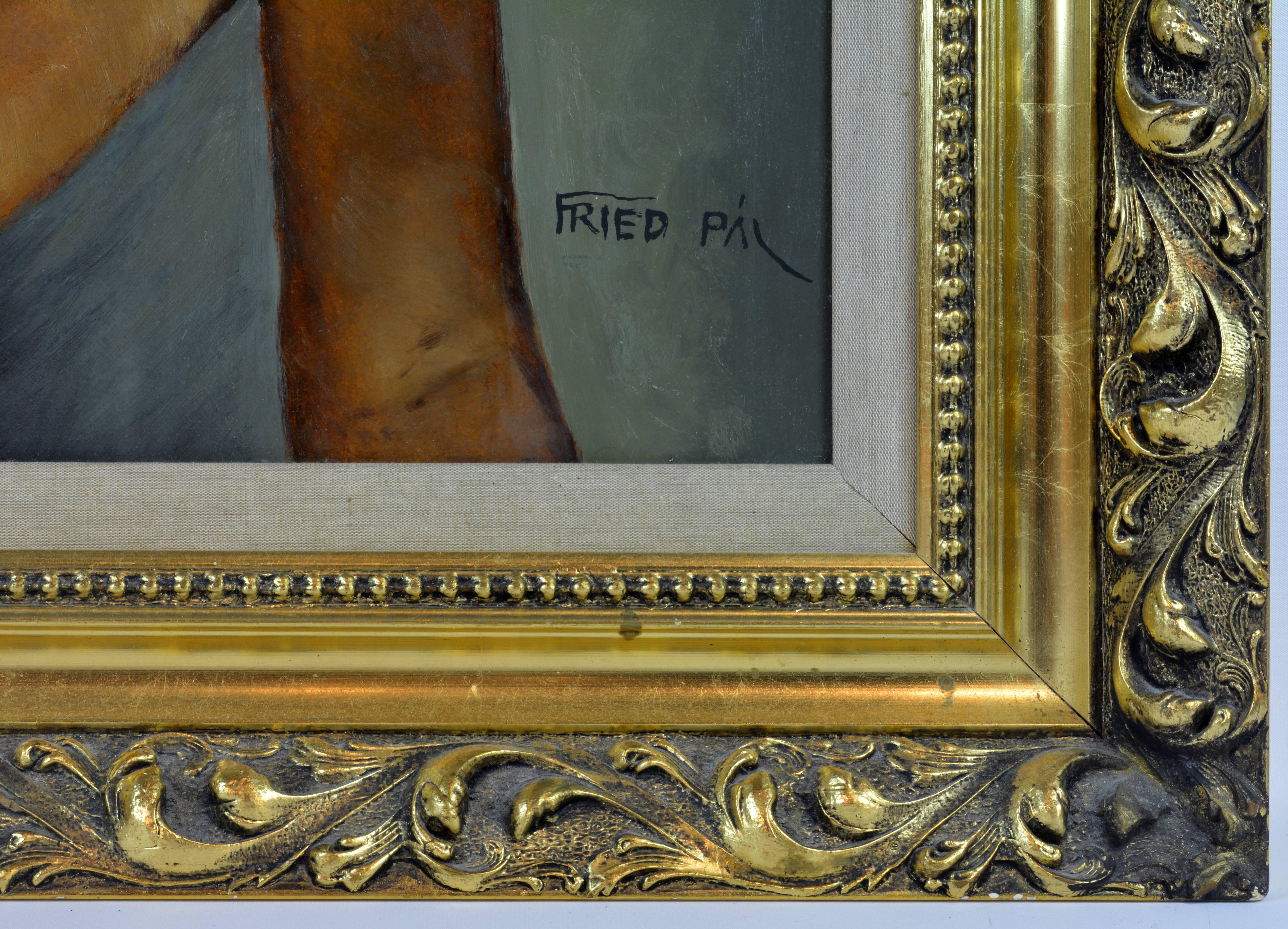 Peint Nu érotique de Fried Pal:: Hongrois 1893-1976:: Huile sur panneau:: étourdissant