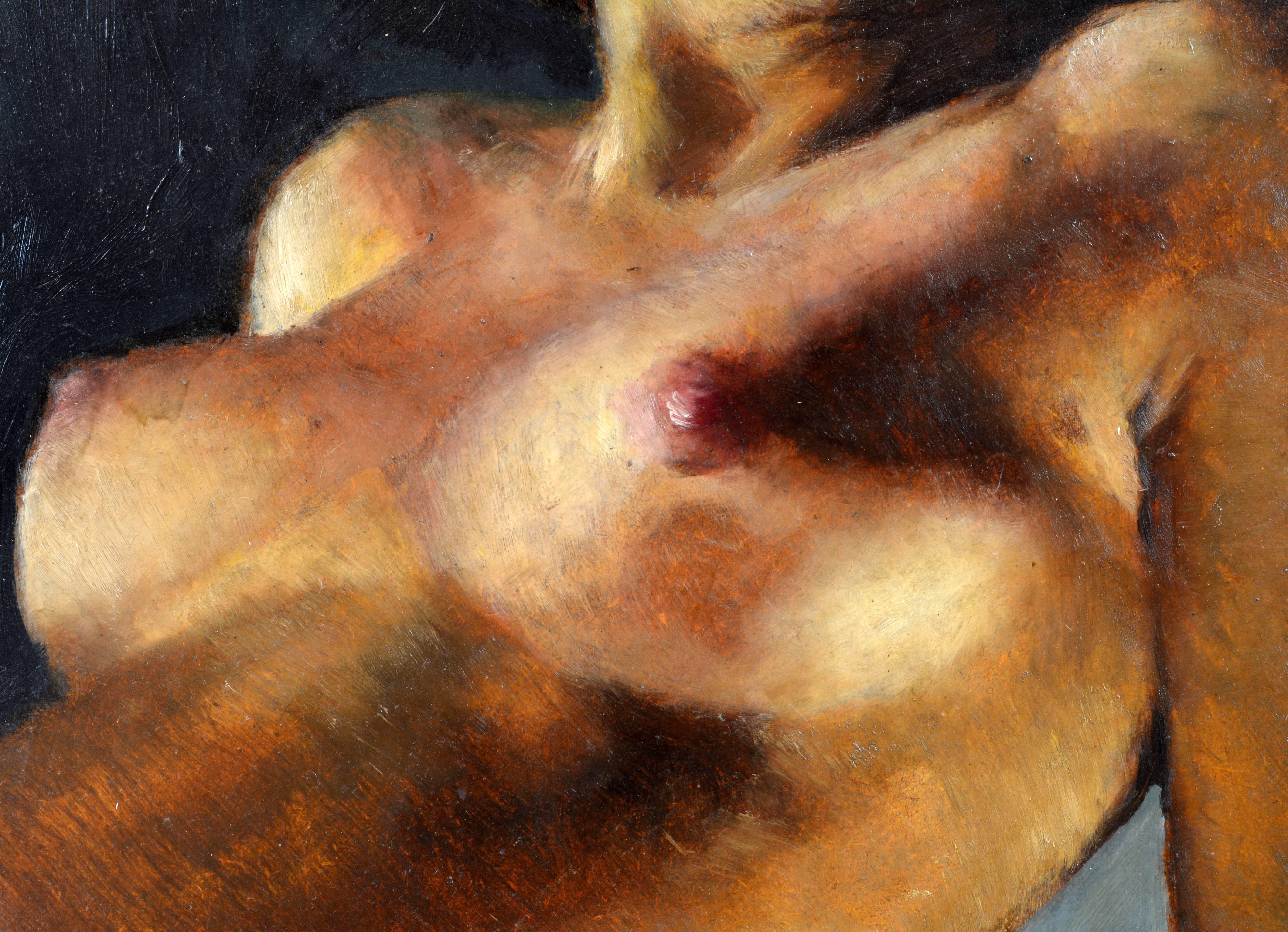 Américain Nu érotique de Fried Pal:: Hongrois 1893-1976:: Huile sur panneau:: étourdissant