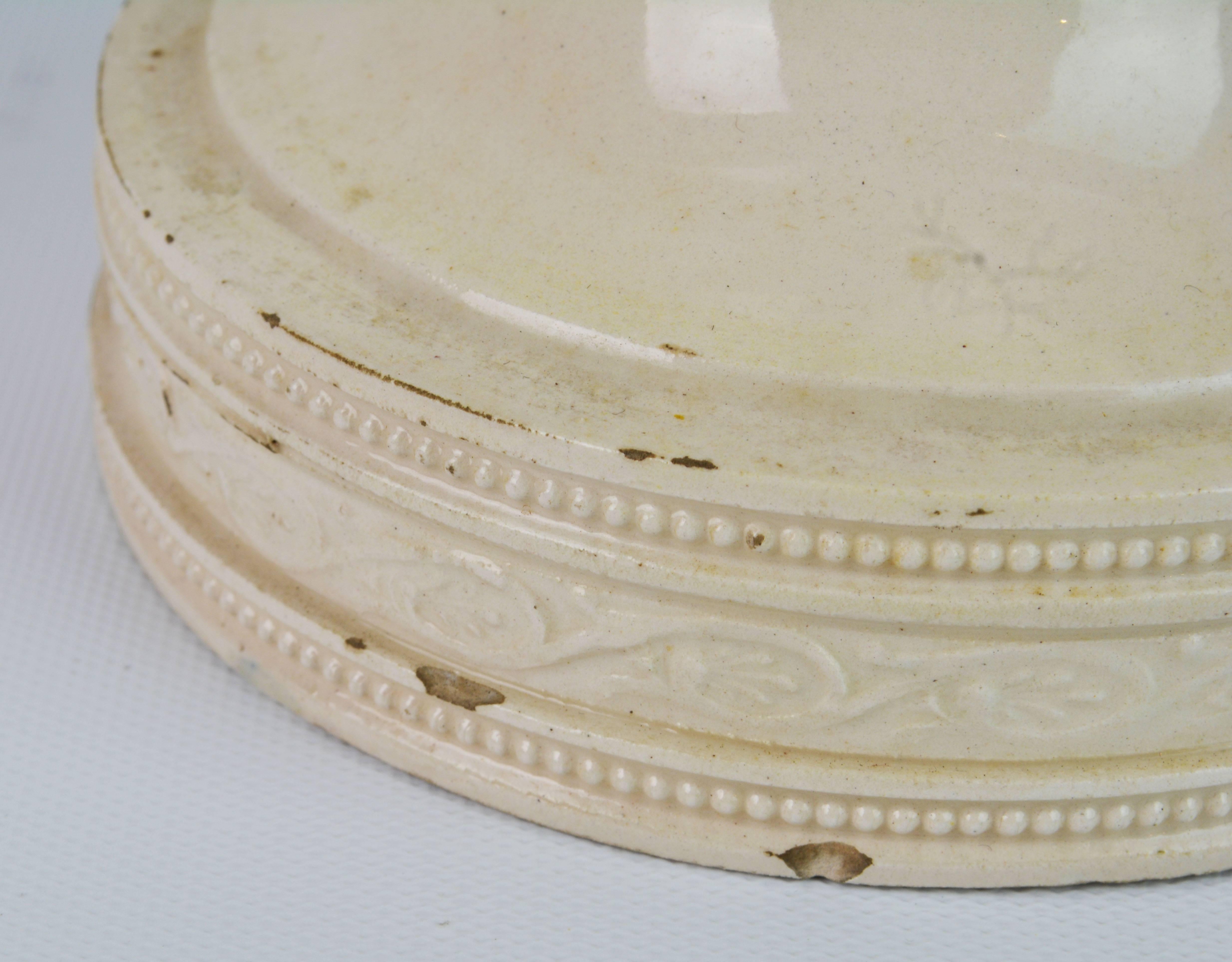 18th Century Leeds Cream Ware Style Covered Potpourri Jar or Urn 8