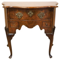 Antique 19th Ct. Dutch Queen Anne Style Dressing Table with Well Figured Walnut
