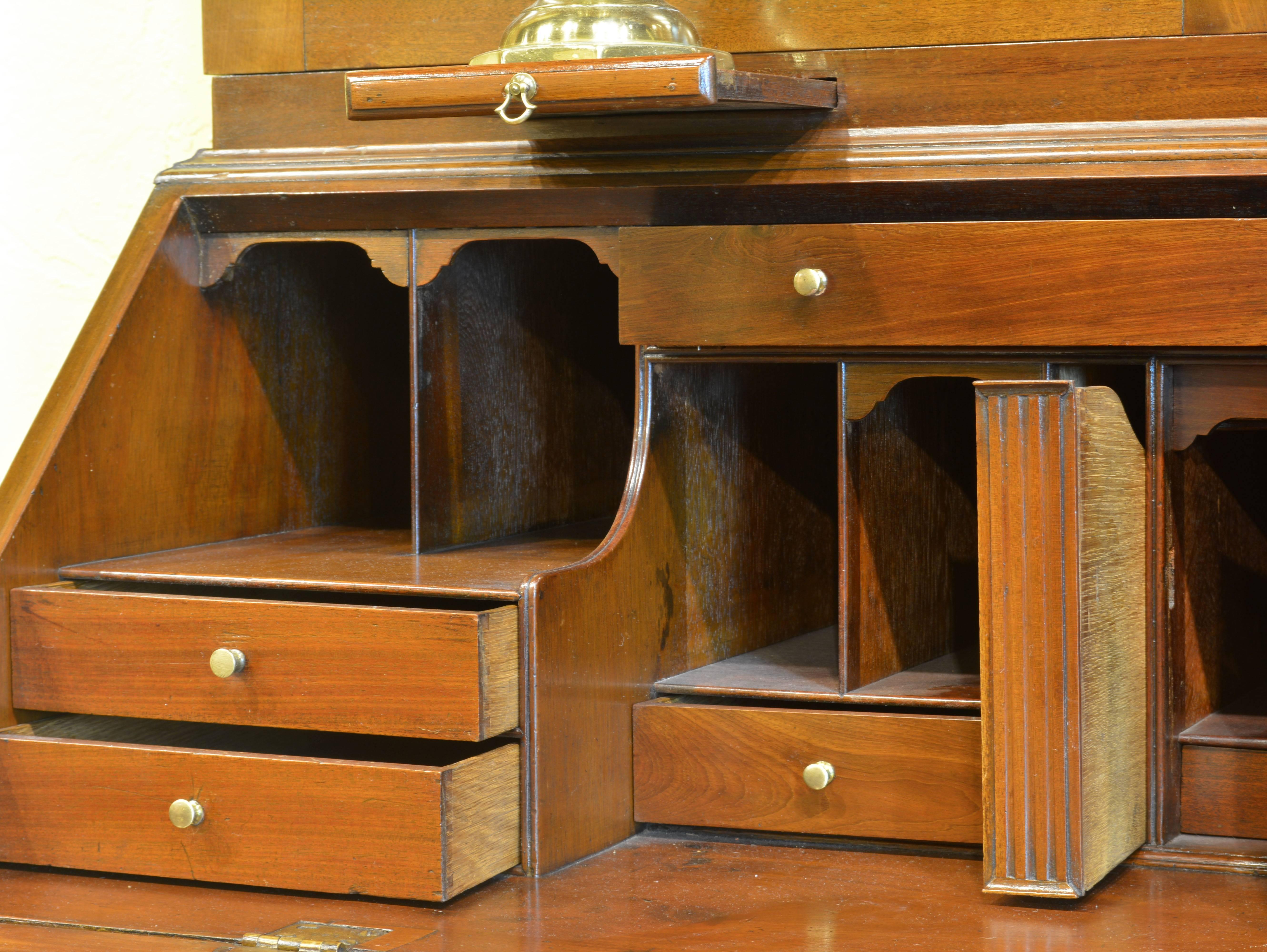 Wood English Late 18th Century George III Mahogany Secretary Desk and Bookcase