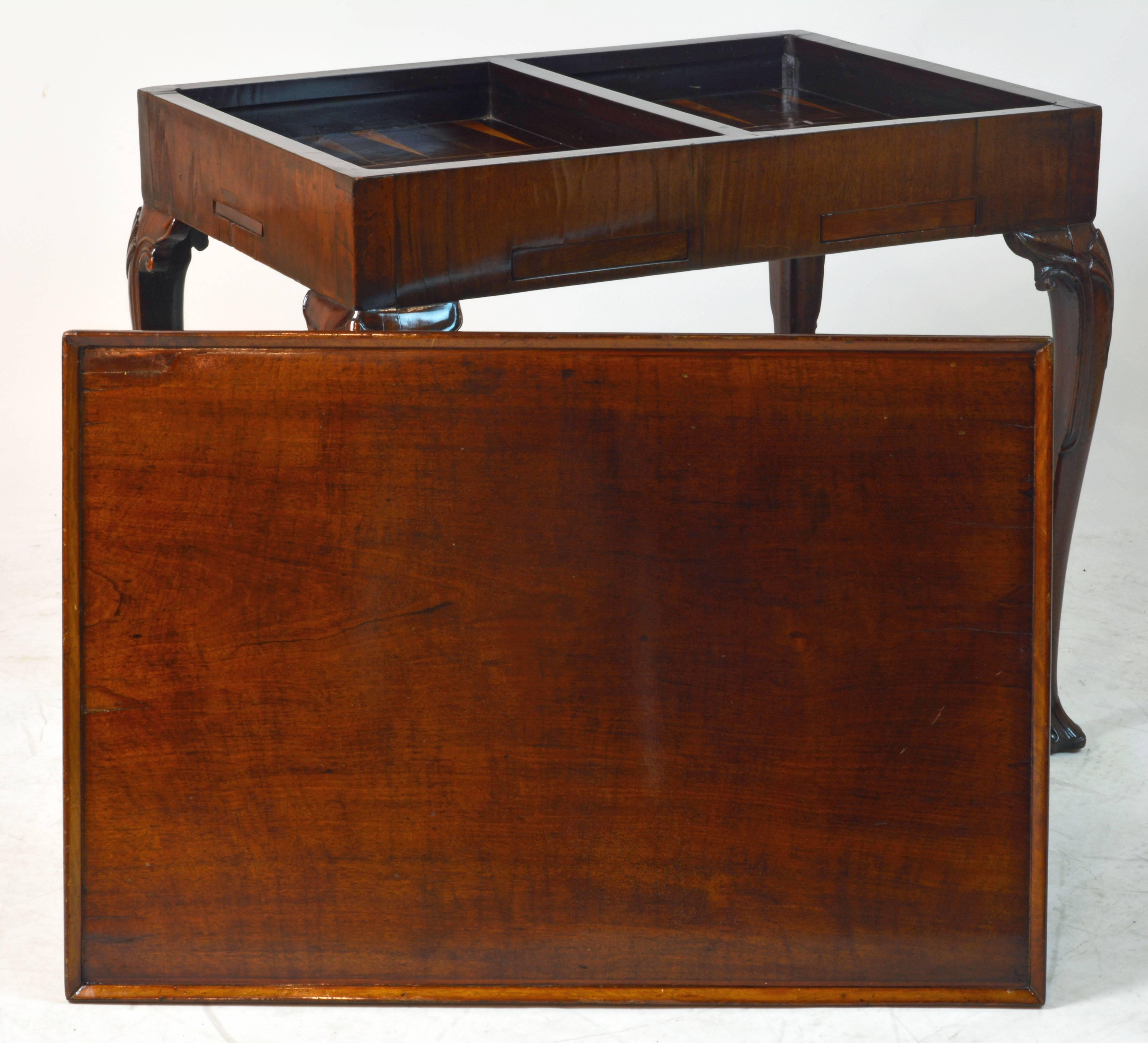 Carved Superior 18th Century George II Mahogany Tric-Trac Game Table