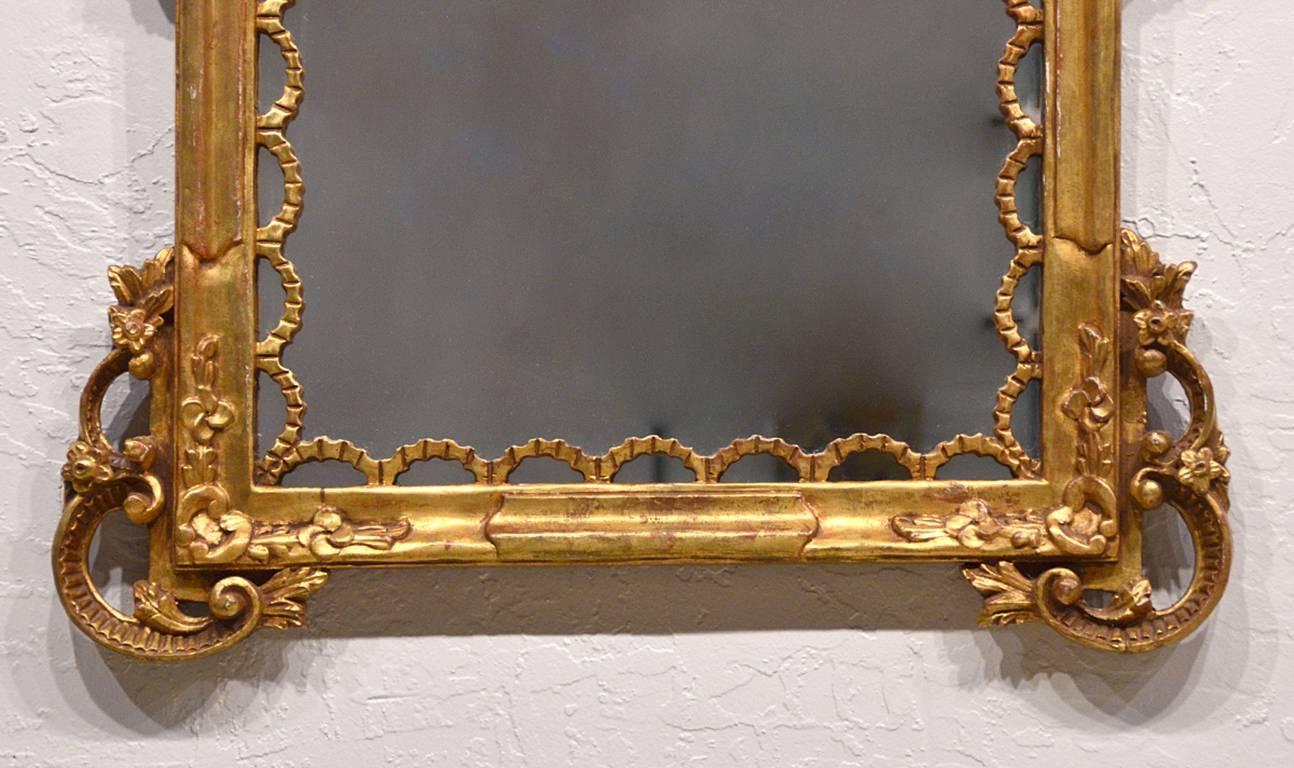 Pair of Carved Gilt Wood Italian Baroque Style Mirrors In Good Condition In Ft. Lauderdale, FL