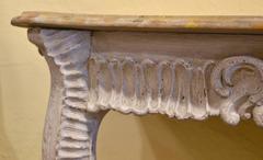 19th Century Italian Carved and Painted Faux Marble Top Console Rococo Style