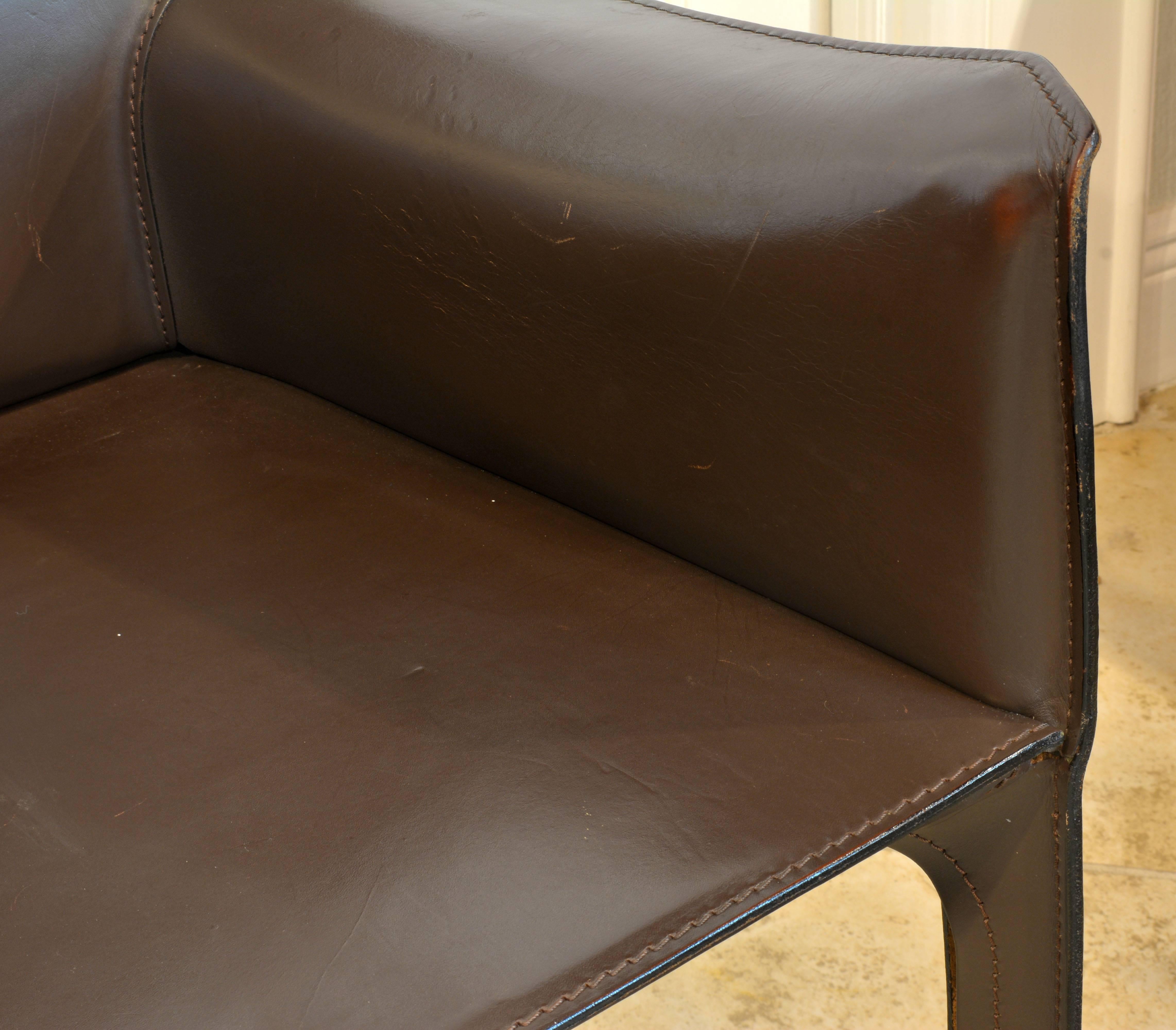 20th Century Iconic Mario Bellini Design Leather Dining or Work Chair by Cassina, Italy