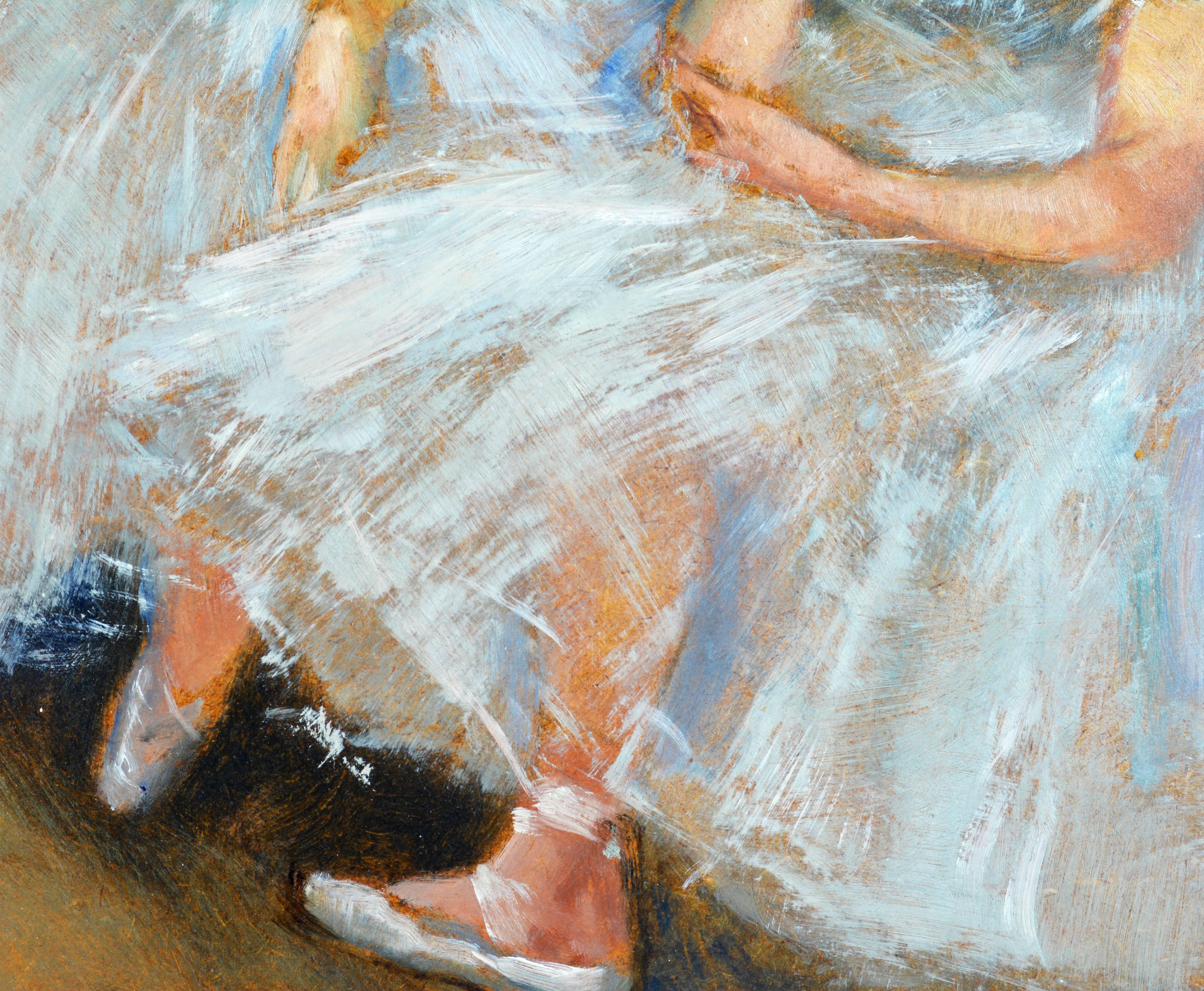 Mid-Century Modern 'The Ballerinas' by Fried Pal, Hungarian 1893-1976, Oil on Panel, Stunning