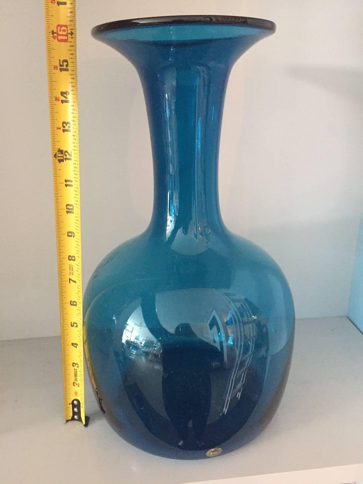 Blue glass Blenko vase.