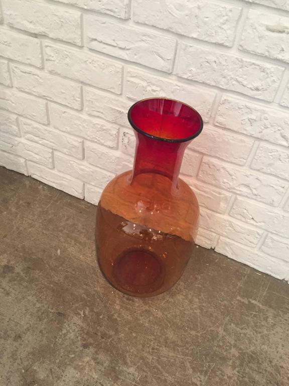 Joel Myers for Blenko Glass Orange Vase For Sale at 1stDibs