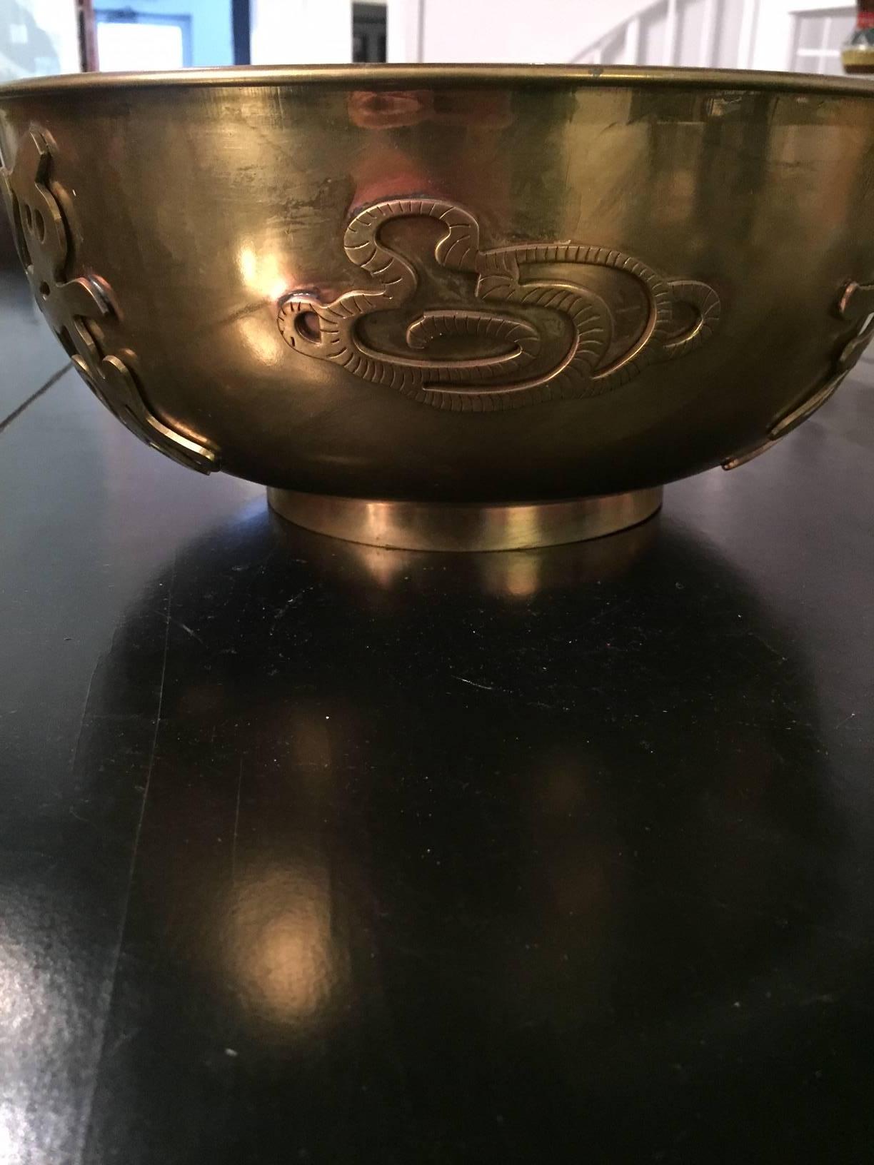antique chinese brass bowl