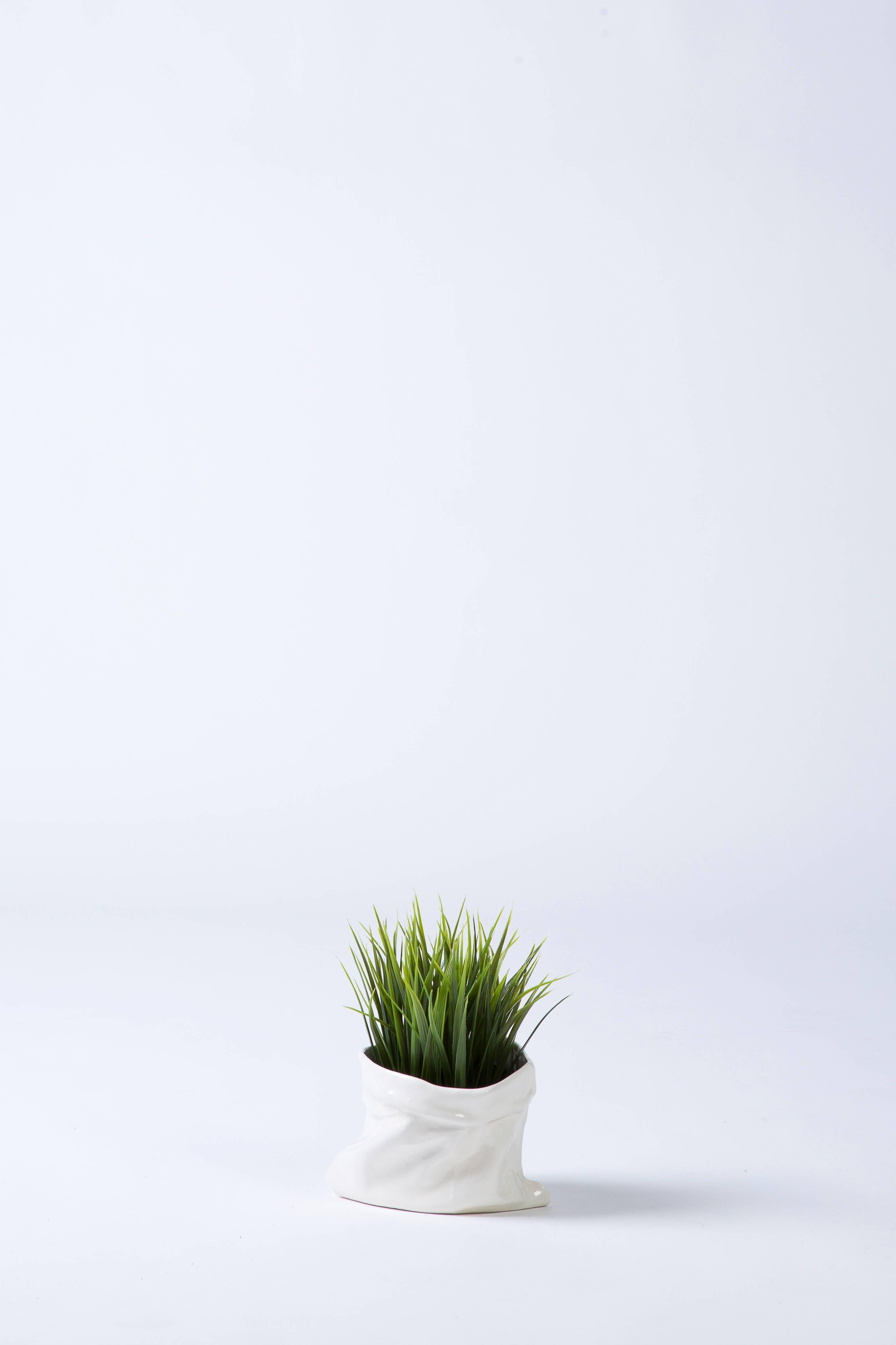 This stand-alone planter, inspired by our 'Worn Planter', uses ceramic to simulate the elegant folds and textures of the well-worn fabrics we use for the other pieces in our 'Worn' collection.  

The planter pairs particularly well with succulents,