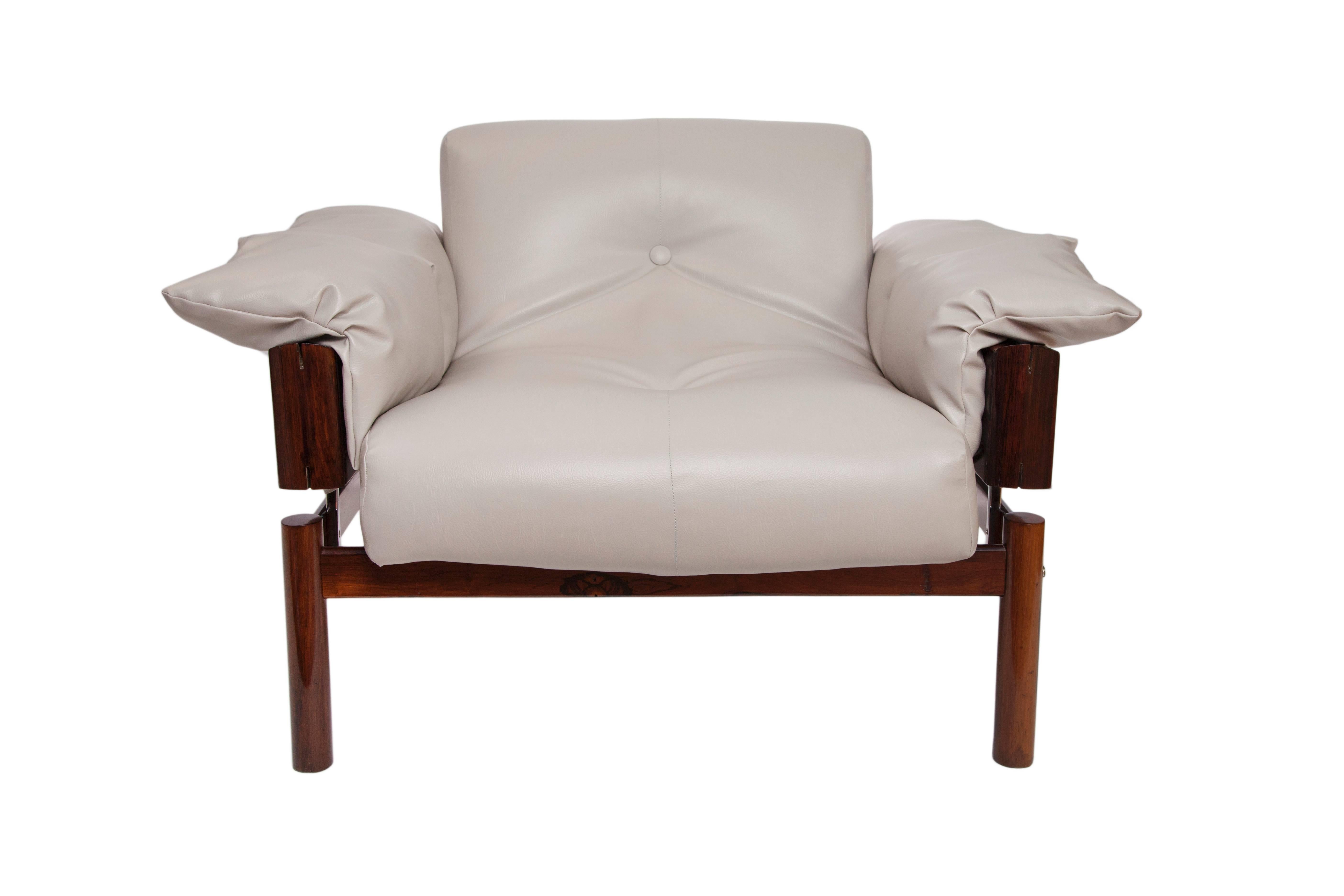 Mid-Century Modern Pair of Percival Lafer Brazilian Jacaranda Lounge Chairs