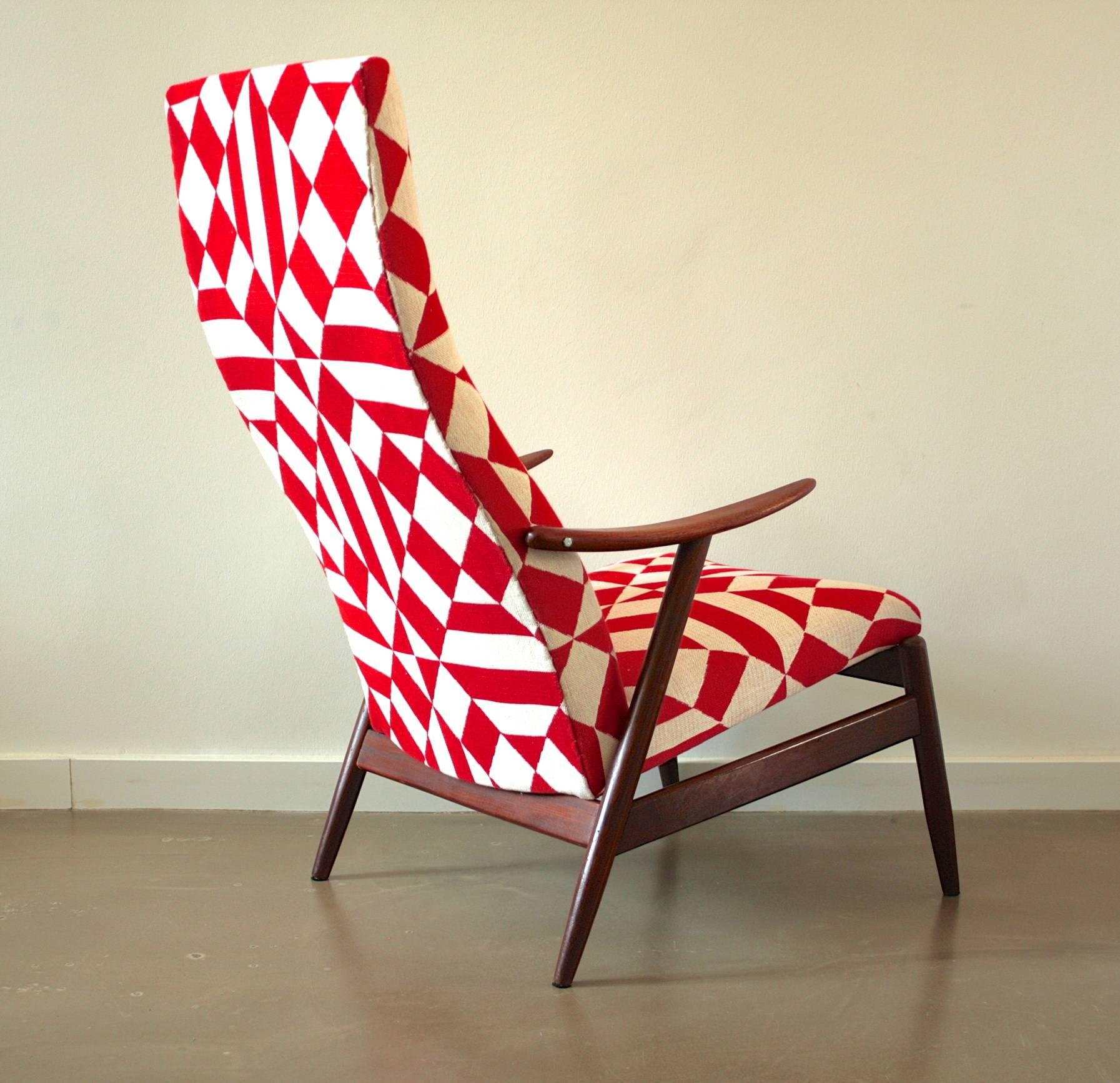 Teak Vintage Danish High Back Lounge Chair
