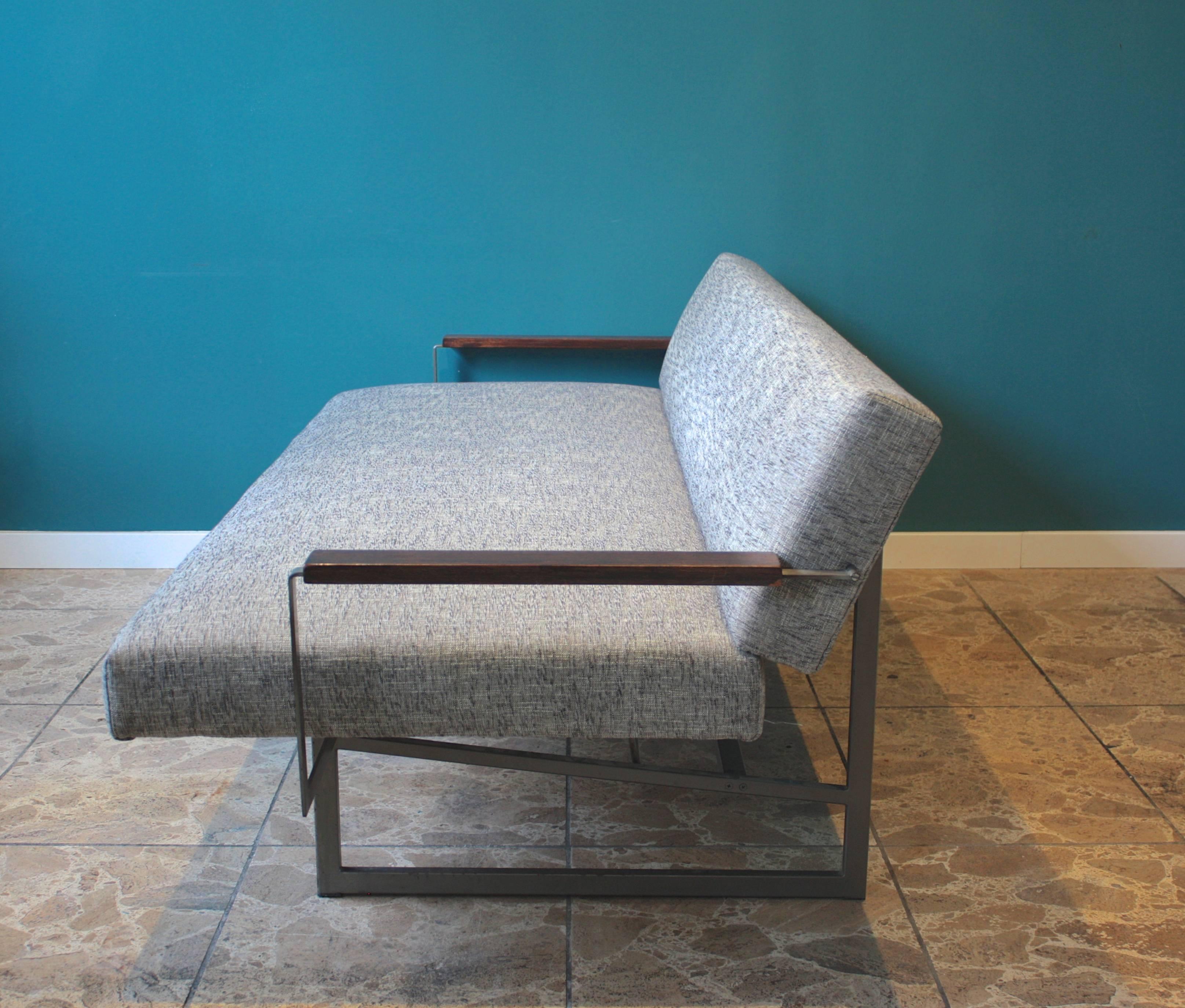 Reupholstered Grey Vintage Sofa or Daybed by Rob Parry for Gelderland, 1950s In Excellent Condition In Berlin, DE