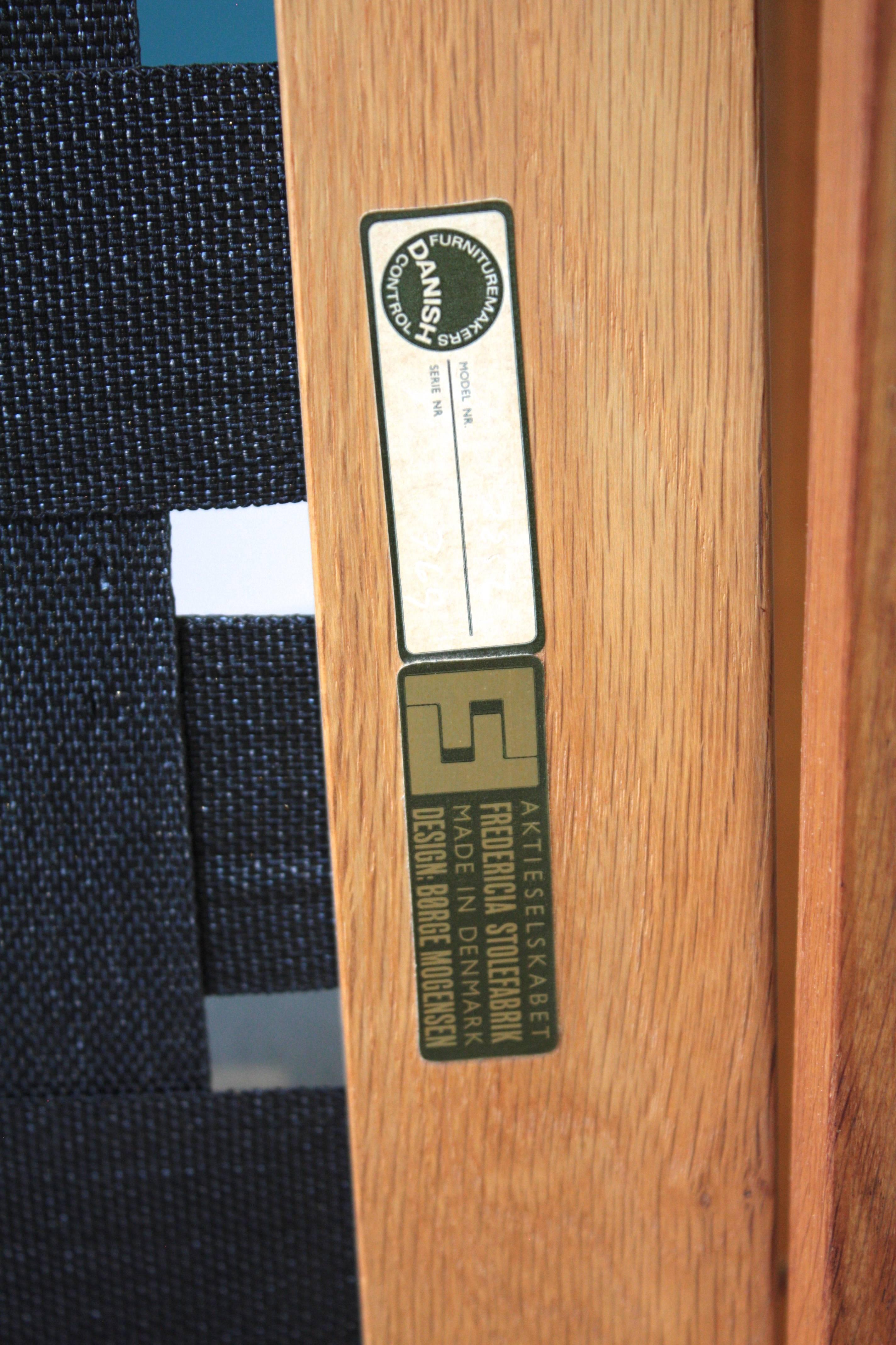Børge Mogensen 2256 Oak Lounge Sled Chairs Designed 1956 for Frederica Furniture 4
