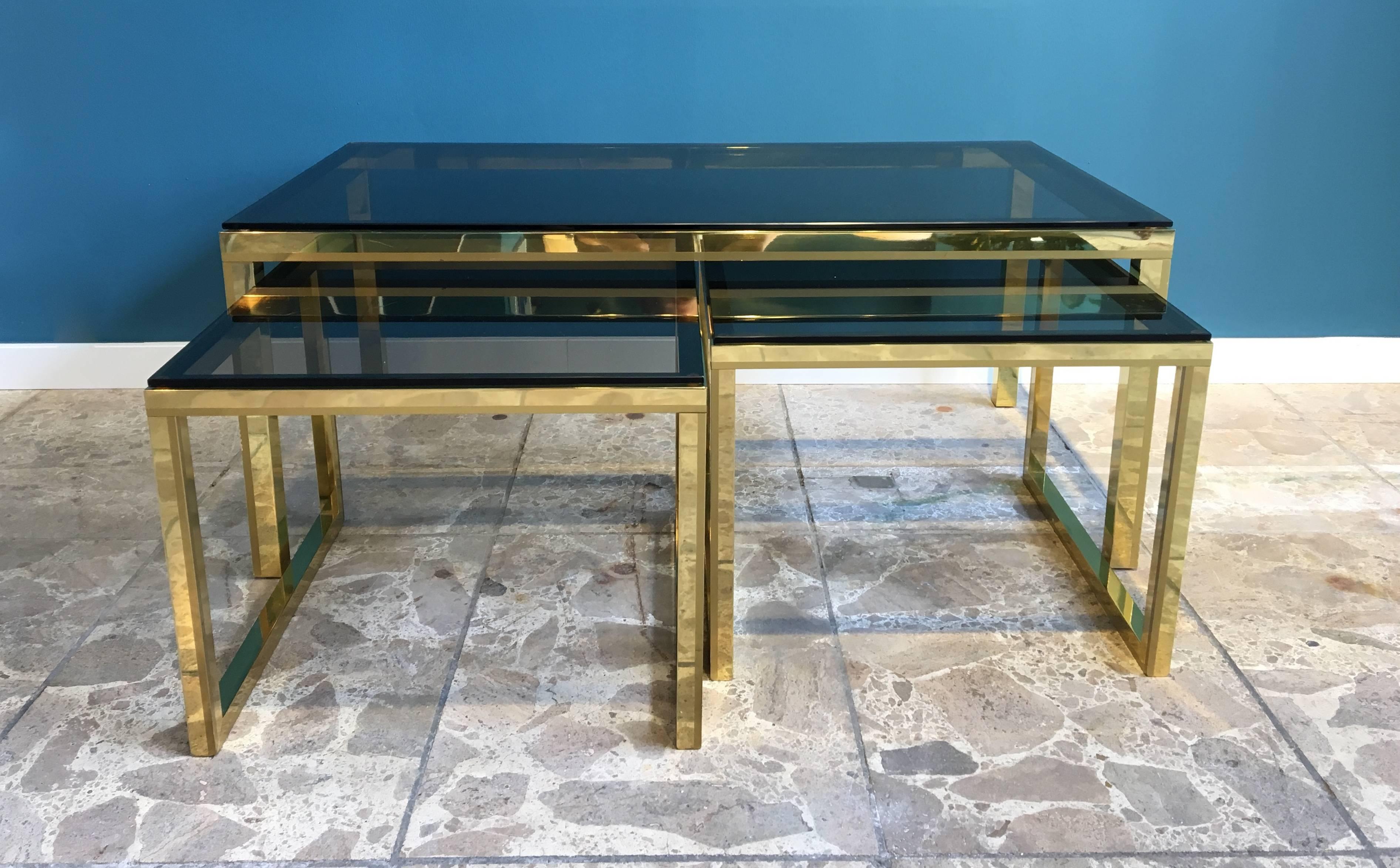 Mid-Century Modern Set of Nesting Tables in the Style of Maison Charles