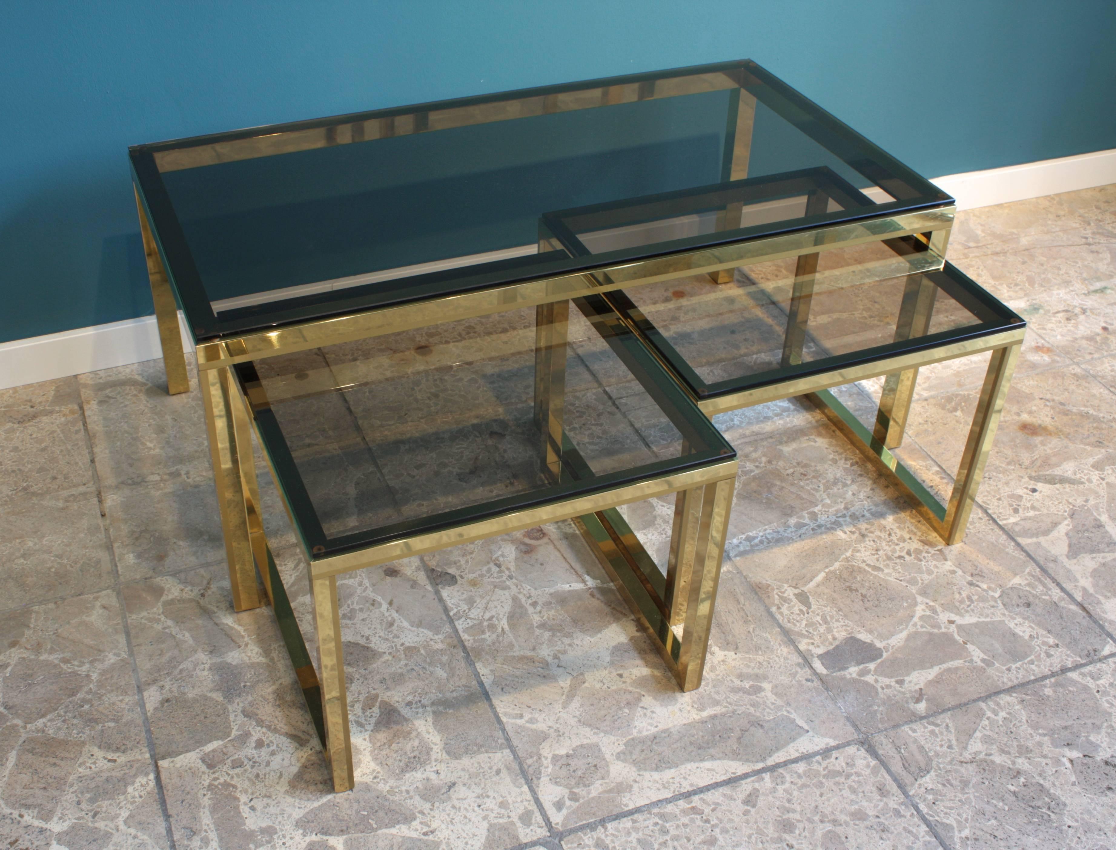 20th Century Set of Nesting Tables in the Style of Maison Charles