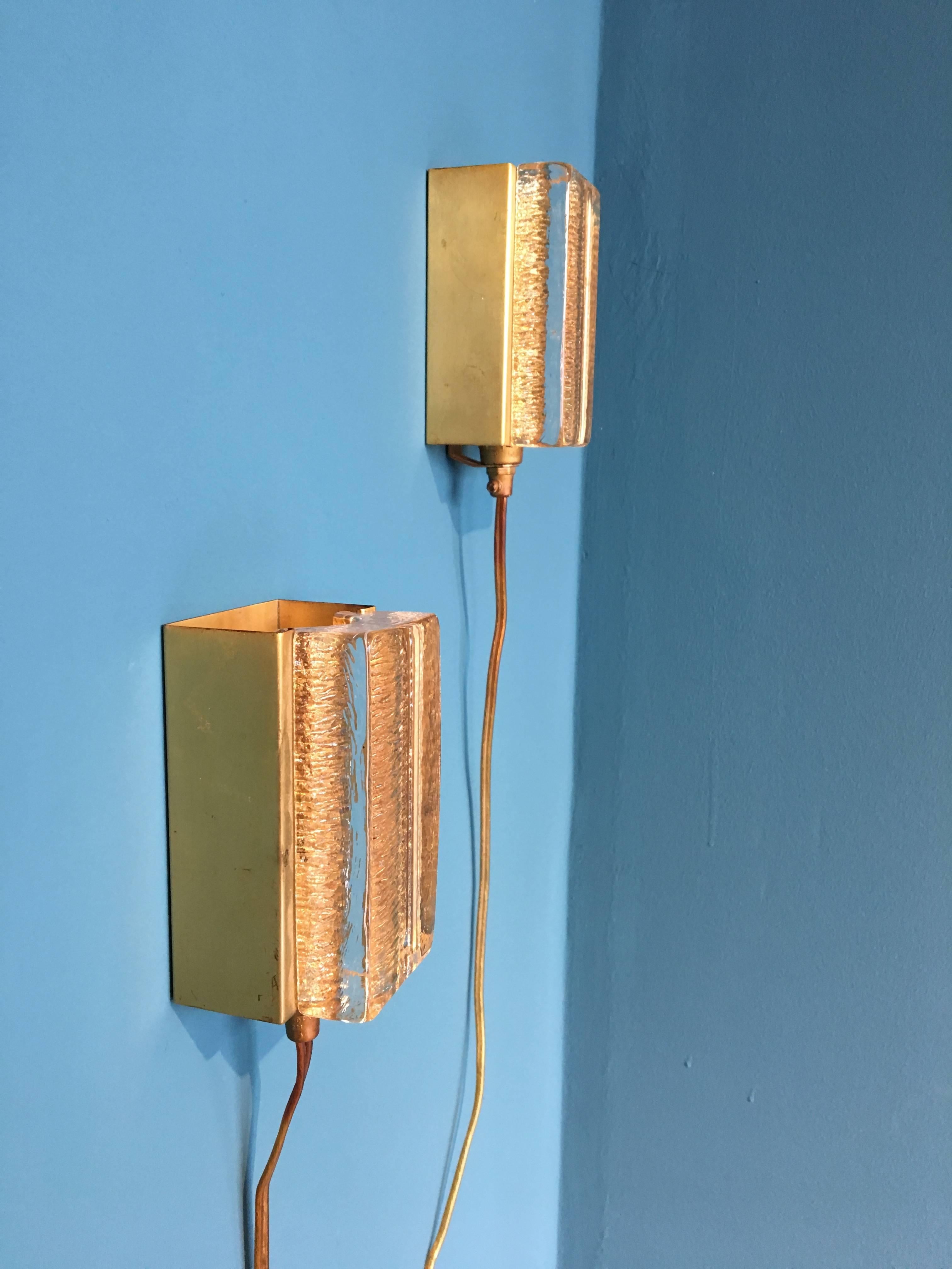 Mid-Century Modern Set of Two Small Danish Wall Lamps from Vitrika, 1970s