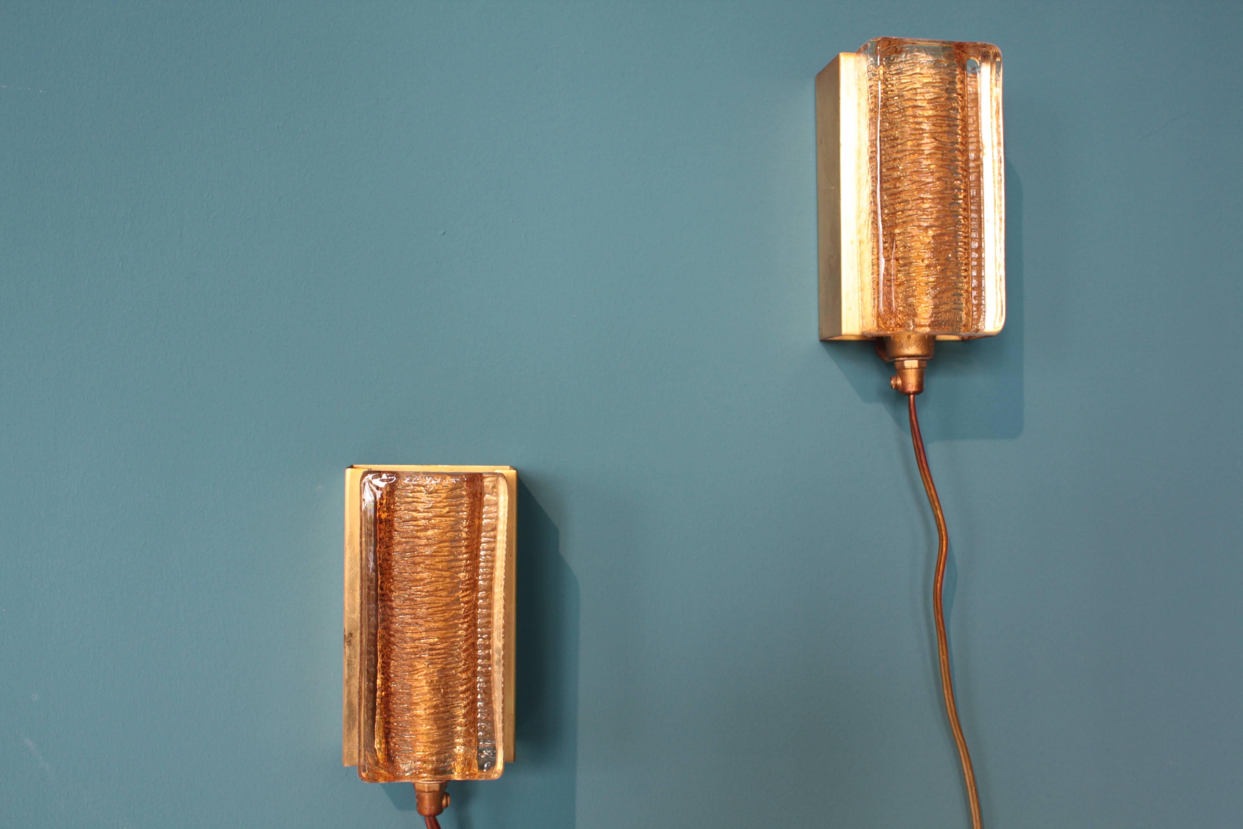 Set of Two Small Danish Wall Lamps from Vitrika, 1970s 1