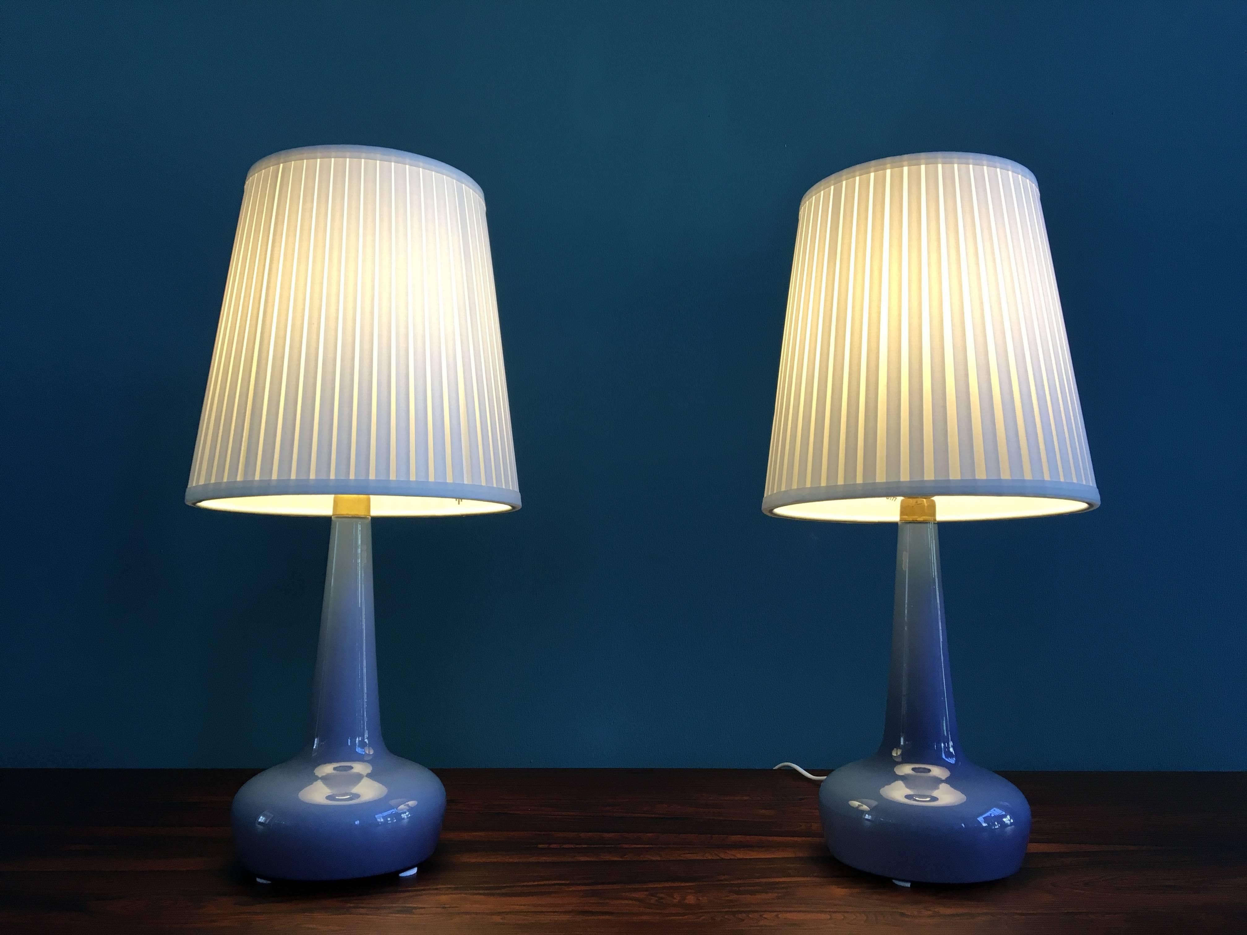 Pair of Rare Danish Table Lamps Model 311 by Esben Klint for Holmegaard, 1958 1
