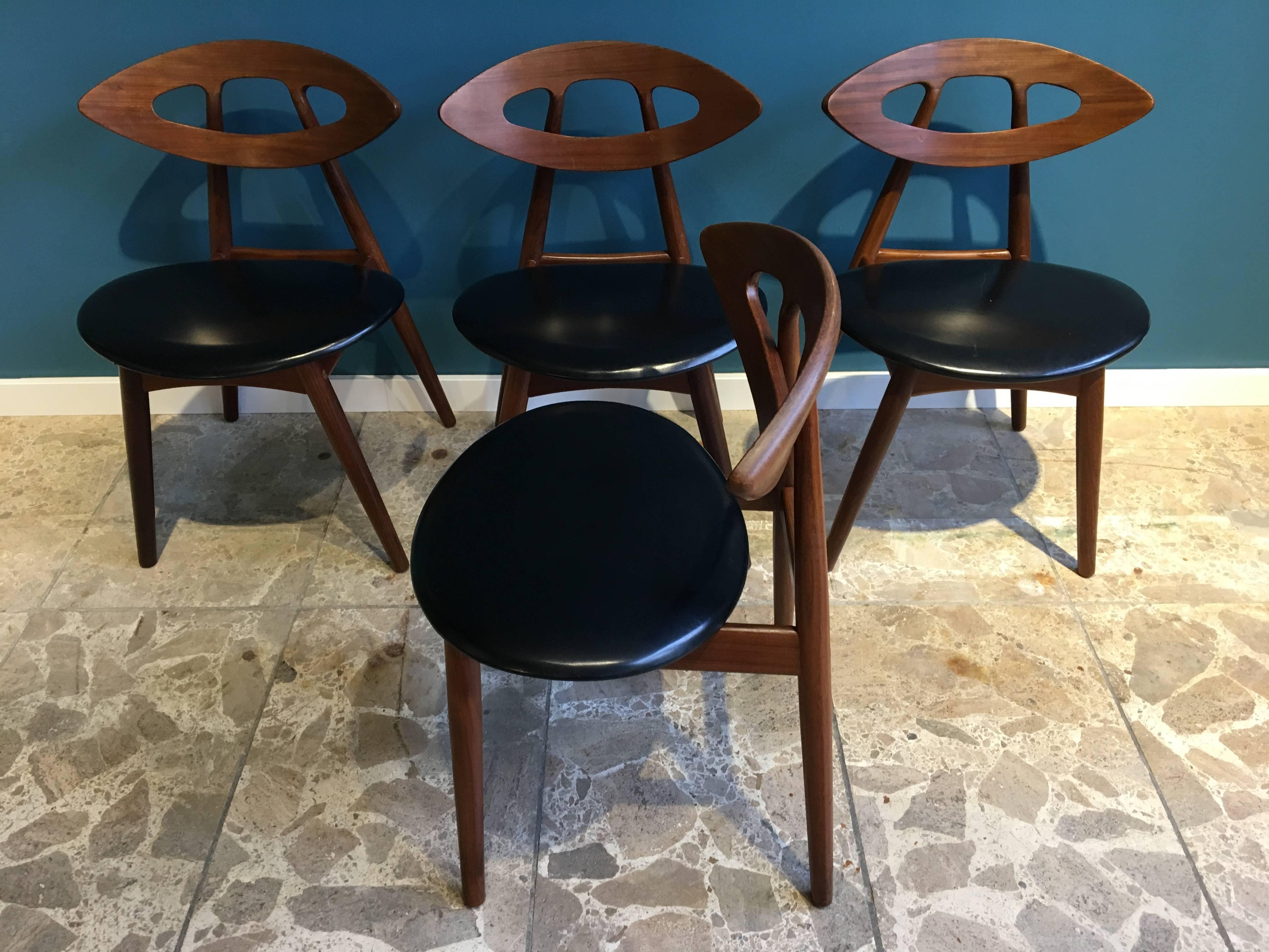 Eye Chairs by Ejvind A. Johansson for Ivan Gern, 1961, Set of Four 1