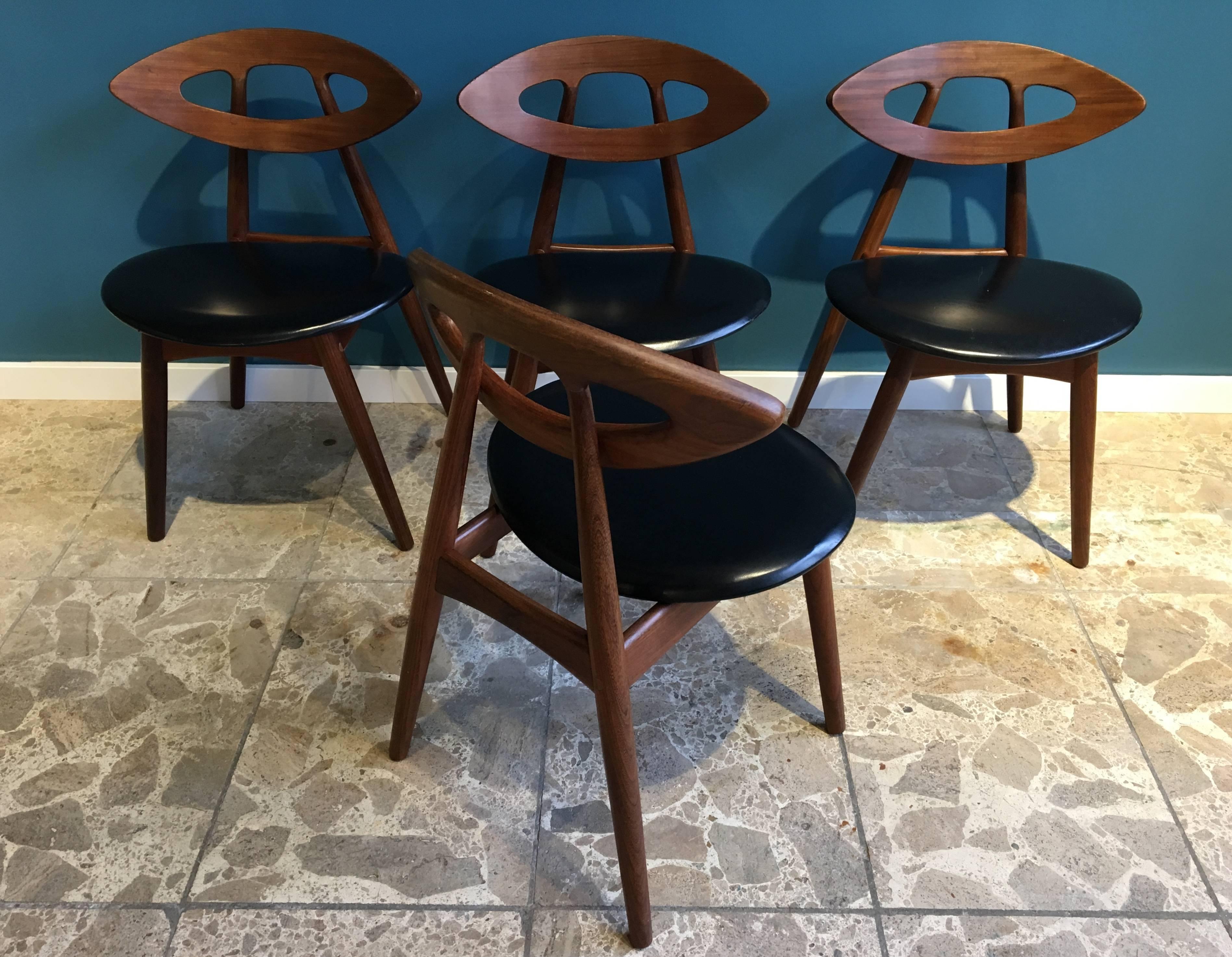 20th Century Eye Chairs by Ejvind A. Johansson for Ivan Gern, 1961, Set of Four