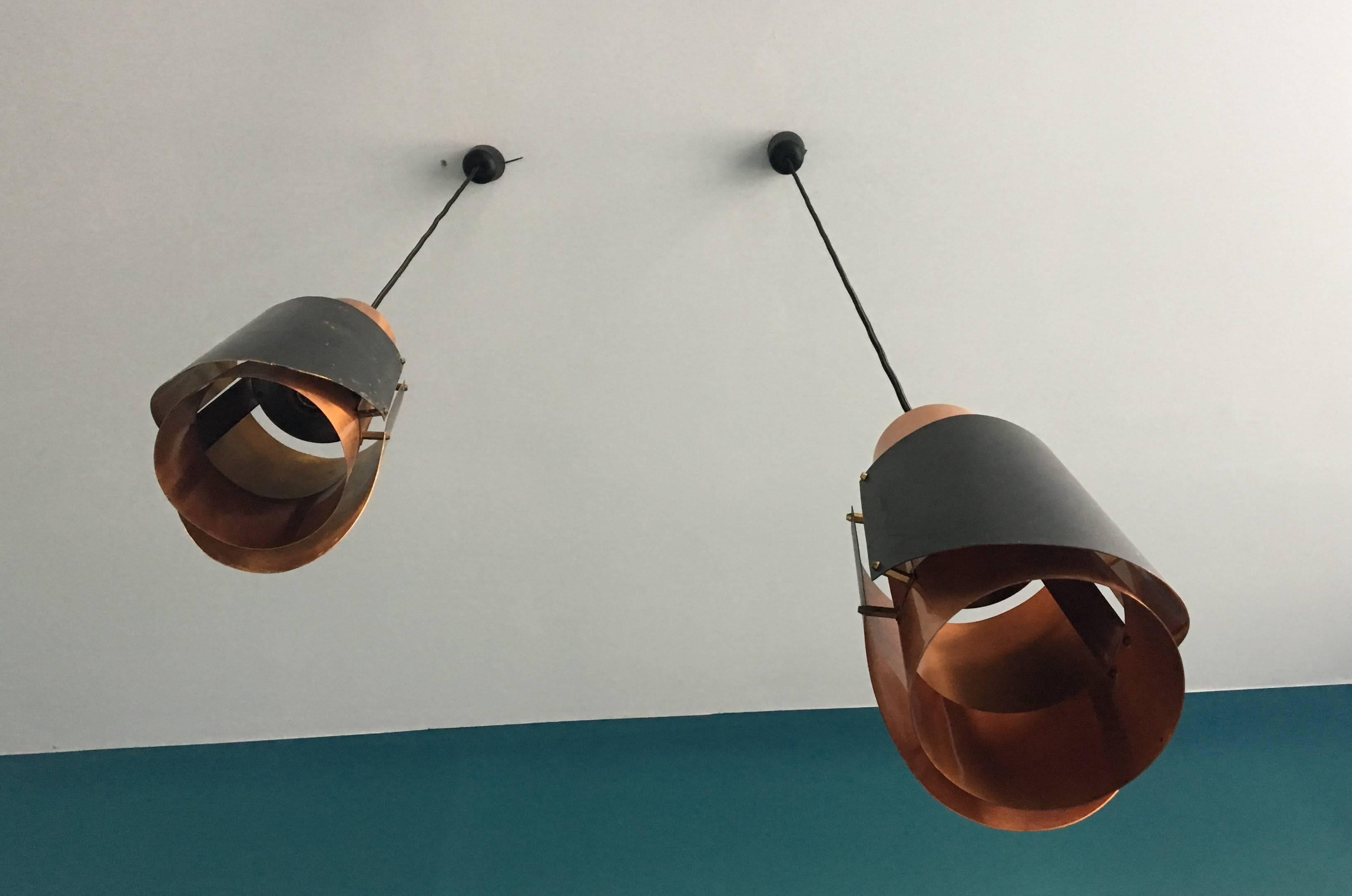 Pair of Vintage Bent Karlby Osterport Pendant Lights Produced by Lyfa in Denmark 2