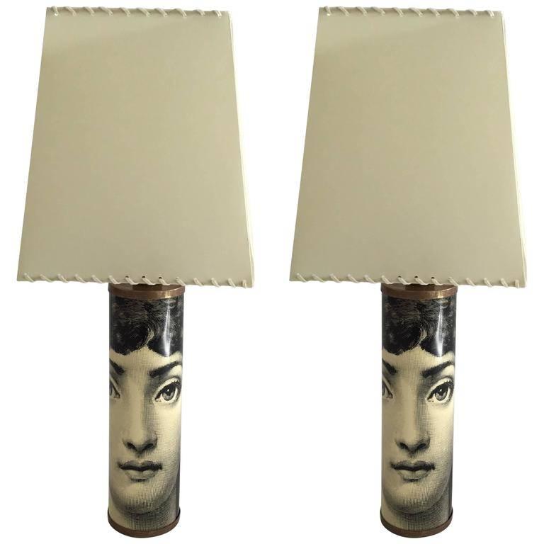Pair of Table Lamps by Piero Fornasetti, Italy, 1950s