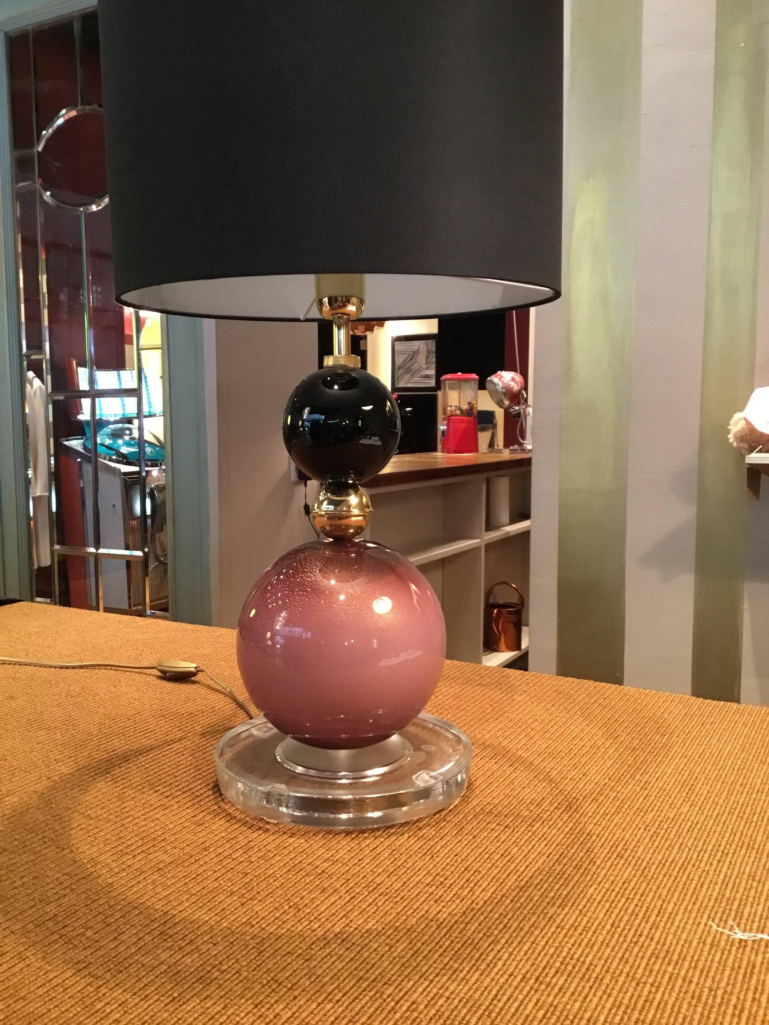 Mid-Century Modern Glass Table Lamp by Maurizio Artoni