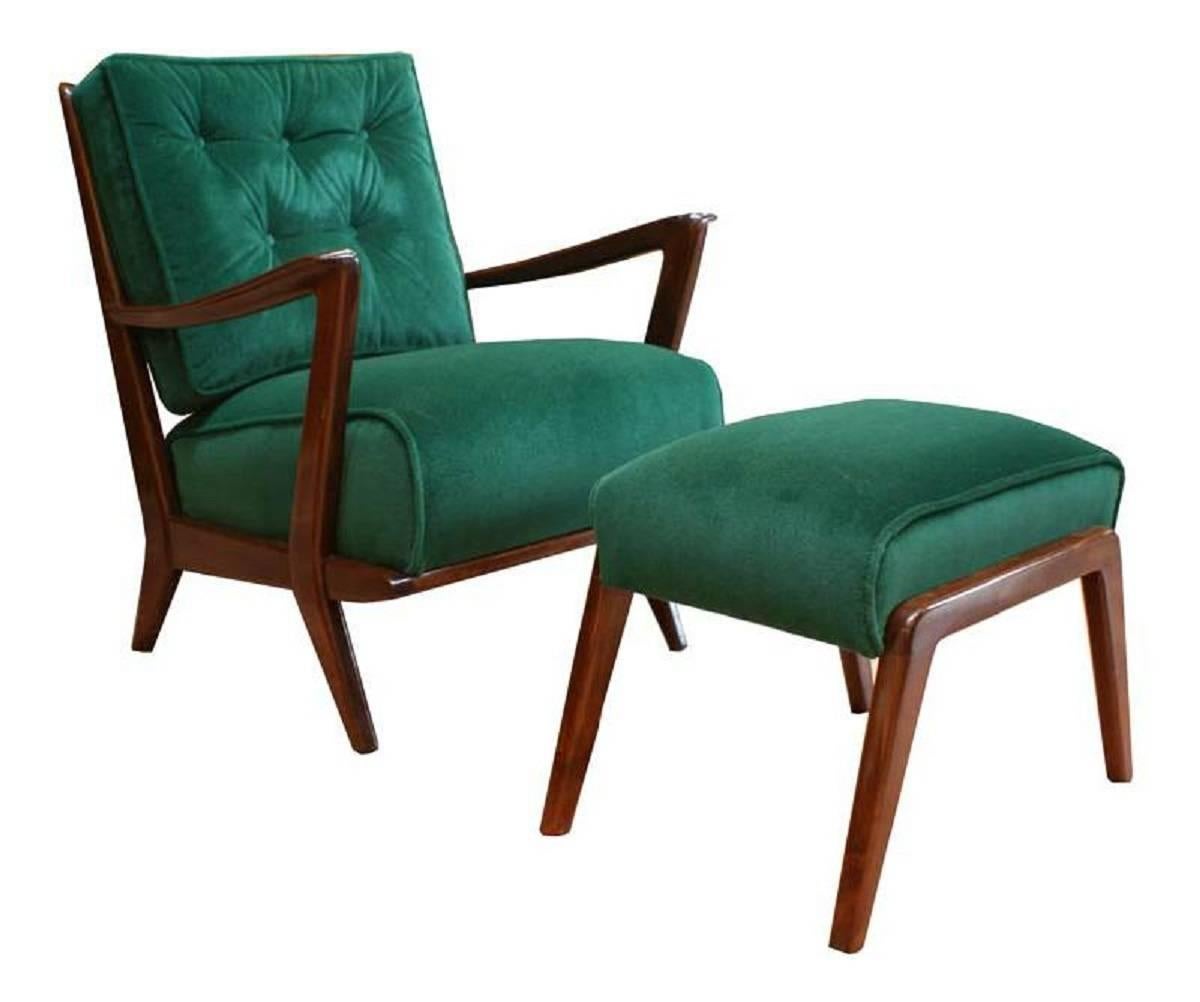 Gio Ponti - Pair of Armchairs with Poufs, Italy, 1949 In Good Condition In Pambio Noranco, CH