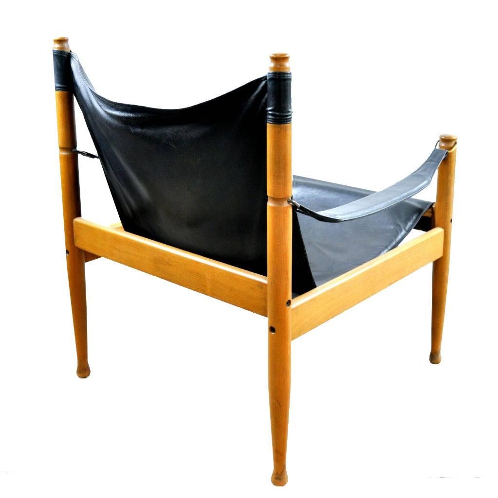 Safari Easy Chair and Footstool by Eric Wørts for Niels Eilersen In Good Condition For Sale In Berlin, DE