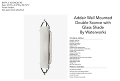 Applique murale double Addair avec abat-jour en verre
