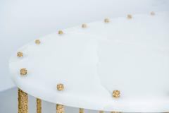Hand Made Brass Shavings Coffee Table with Onyx Top, by Samuel Amoia